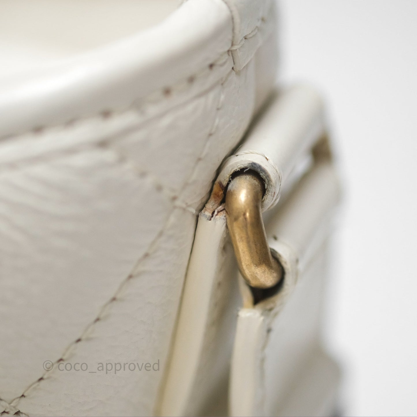 Chanel Small Gabrielle Hobo White Patent Goatskin Mixed Hardware