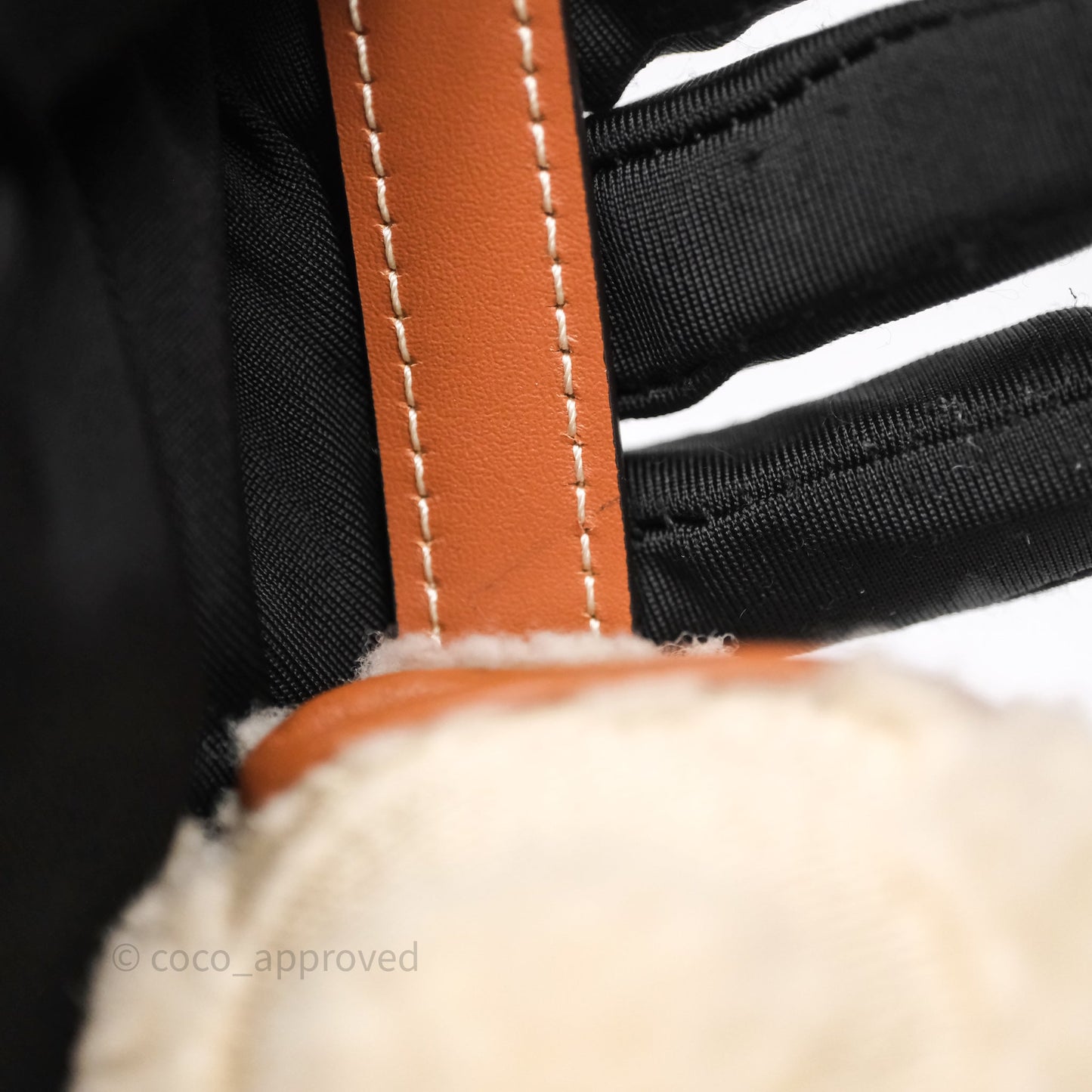 Celine Triomphe Shoulder Bag Beige Shearling