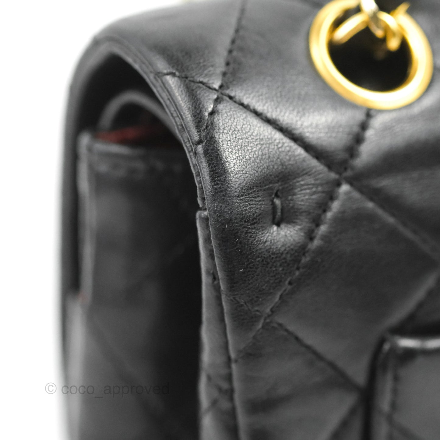 Chanel Vintage Medium Double Flap Black Lambskin 24K Gold Hardware