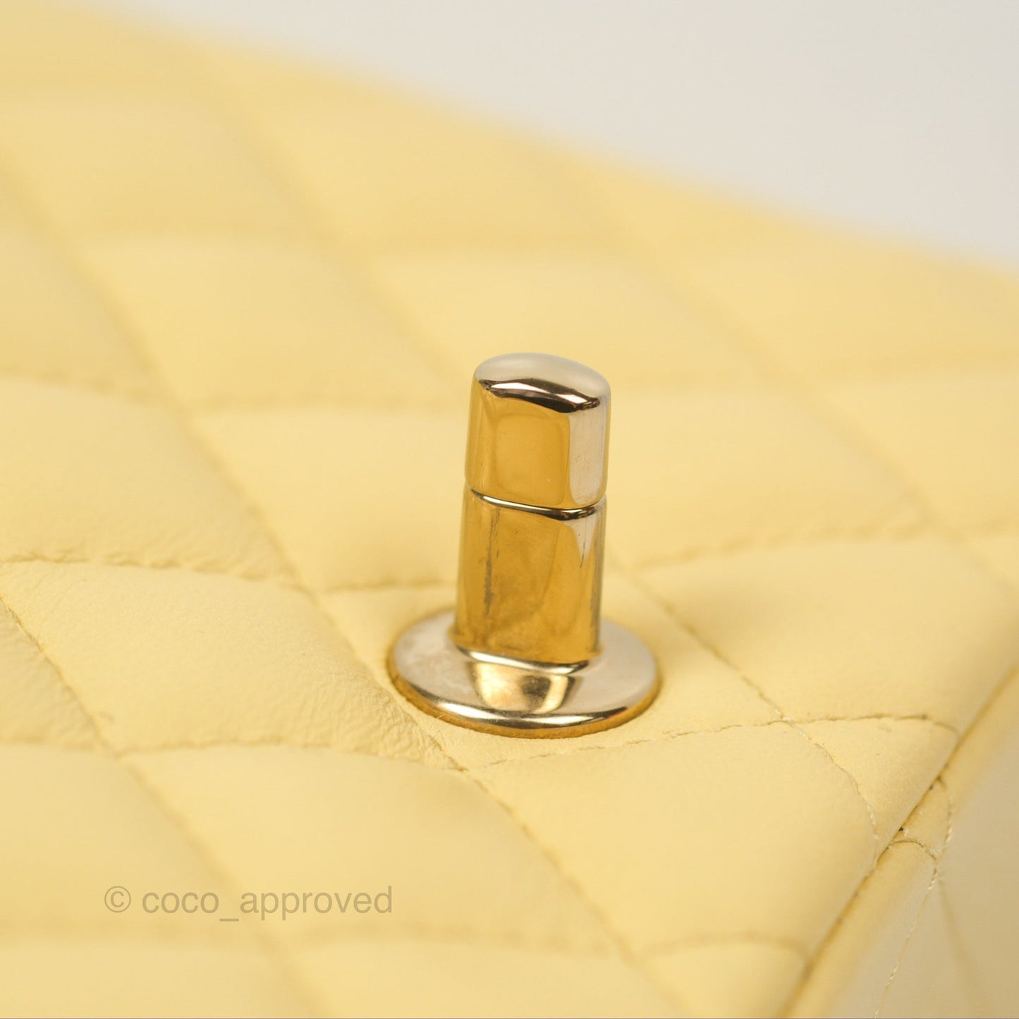 Chanel Quilted Mini Square Yellow Lambskin Gold Hardware