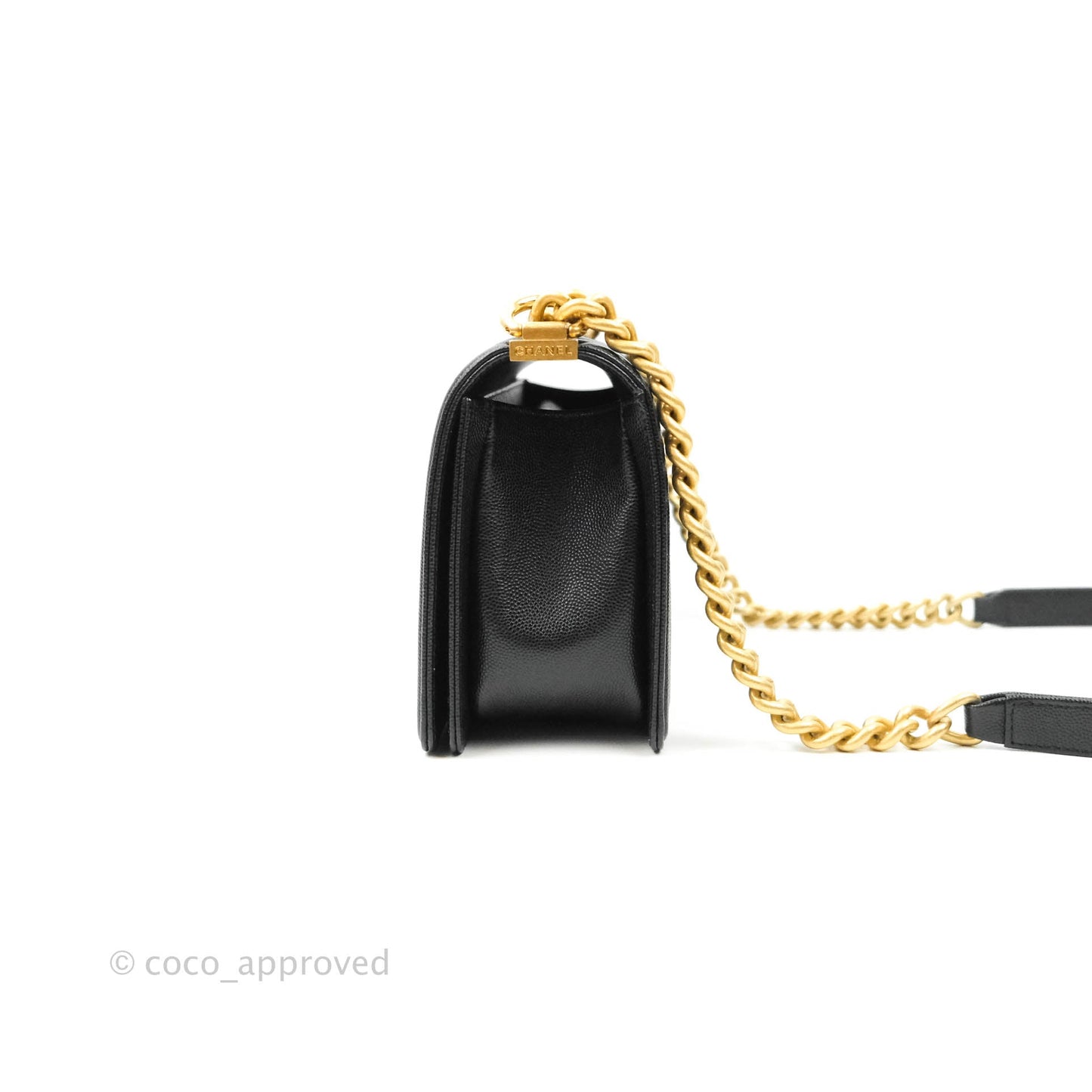 Chanel Quilted Medium Caviar Boy Flap Aged Gold Hardware