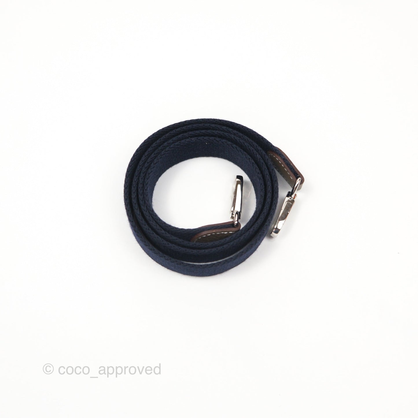 Hermès Mini Evelyne 16 Etoupe 18 Clemence Palladium Hardware with Bleu Indigo Strap