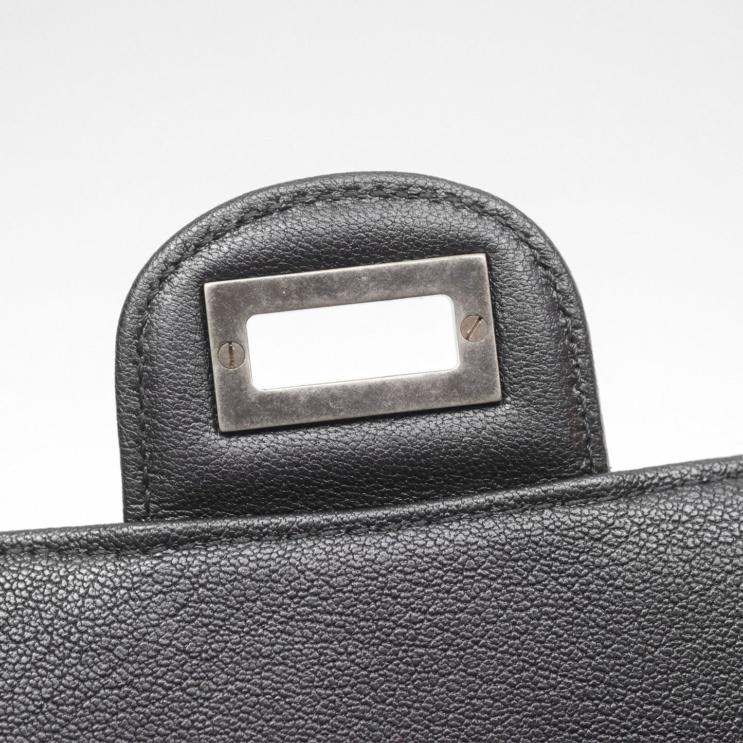 Chanel Mini Reissue 224 Dark Grey Grained Calfskin Ruthenium Hardware