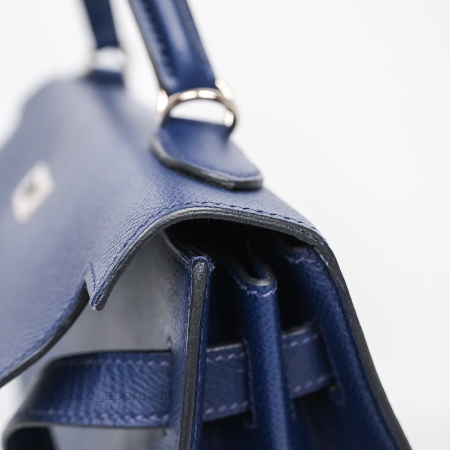 Hermes Kelly 32 Bleu Saphir 73 Epsom Palladium Hardware
