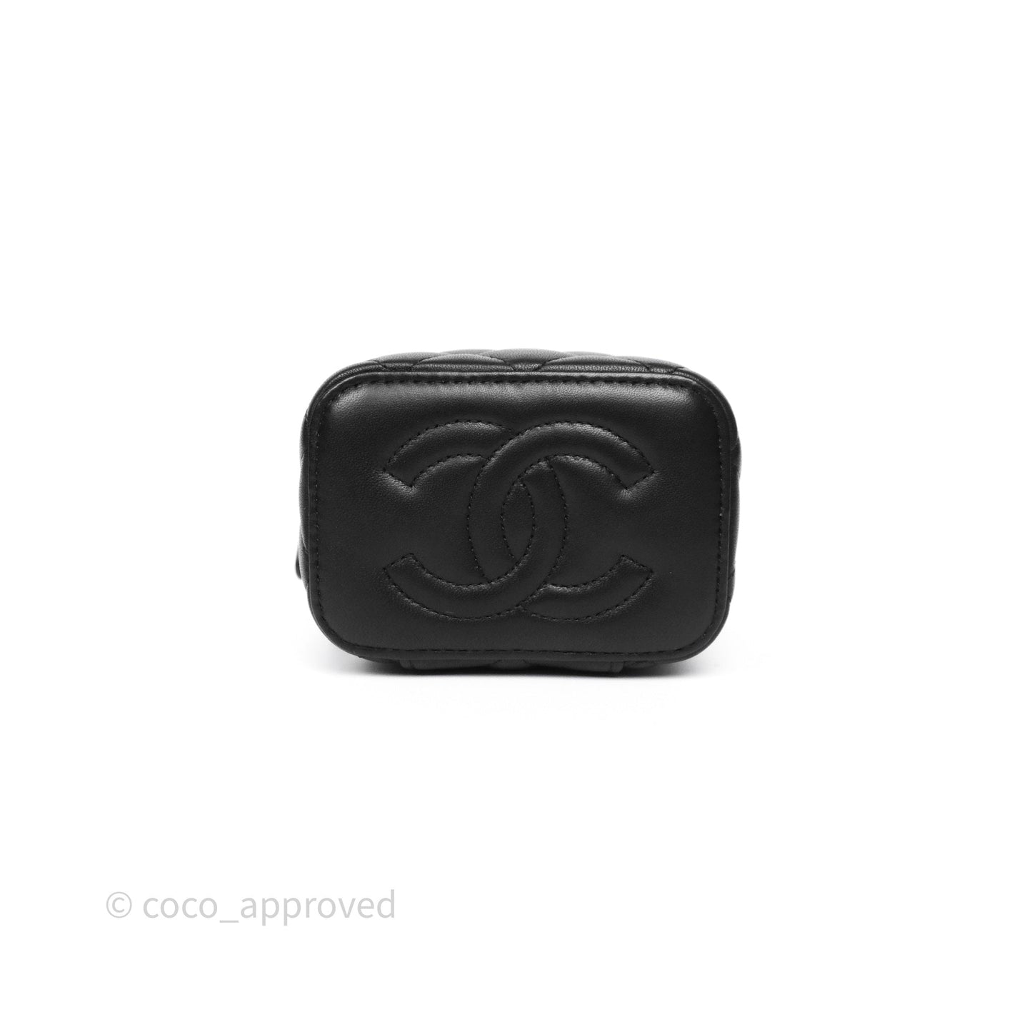 Chanel Mini Ball Crush Vanity With Chain Black Lambskin Gold Hardware