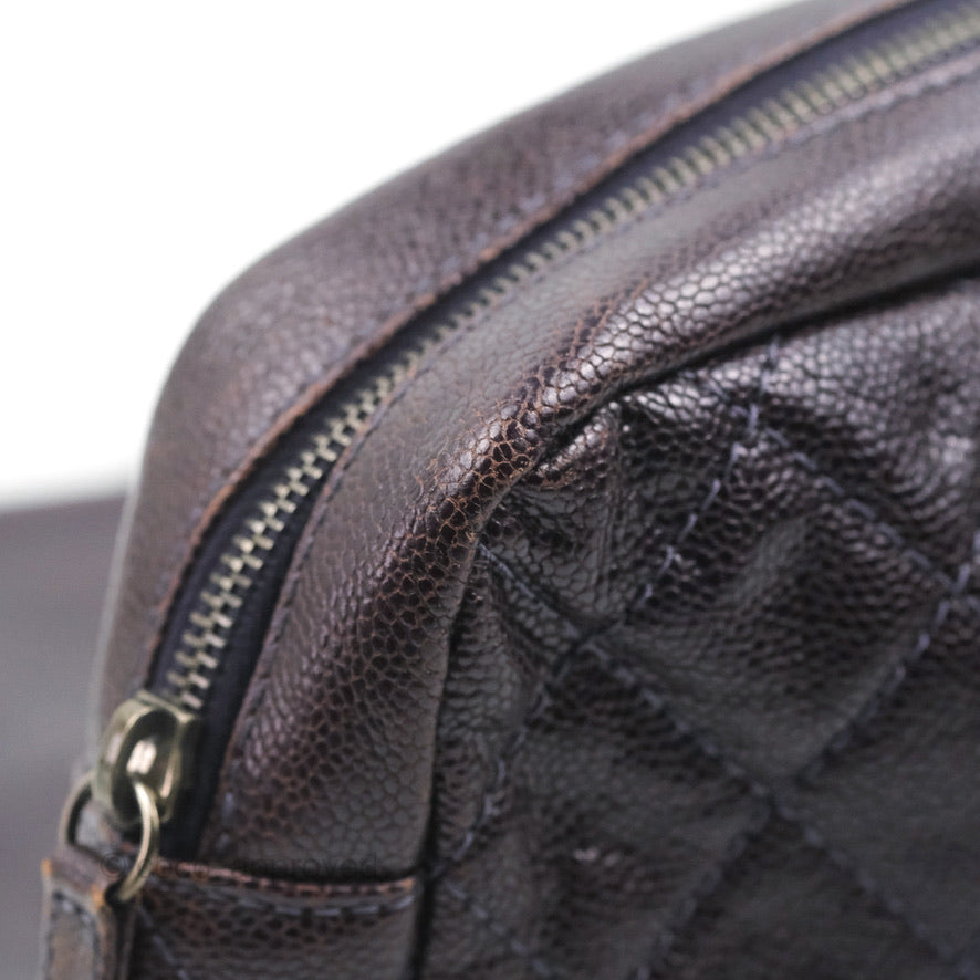 Chanel Jumbo Easy Flap Bag Caviar Dark Purple Ruthenium Hardware