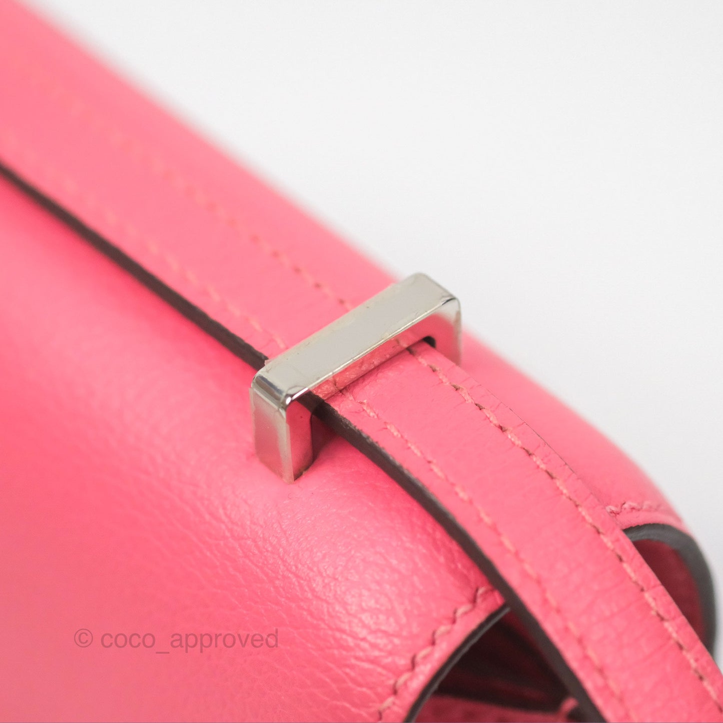Hermès Constance Mini 18 Rose Azalee Evercolor Palladium Hardware