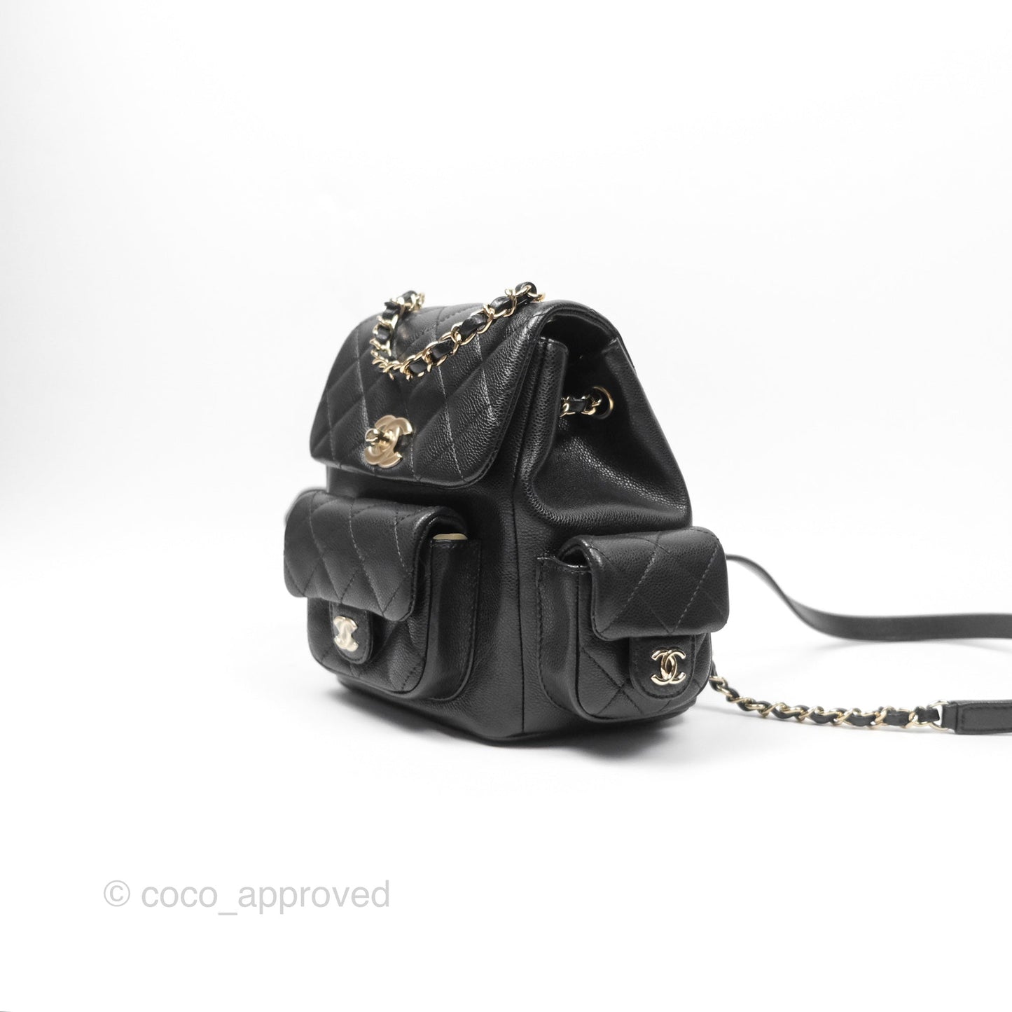 Chanel Small Duma Backpack Caviar Black Gold Hardware 23K