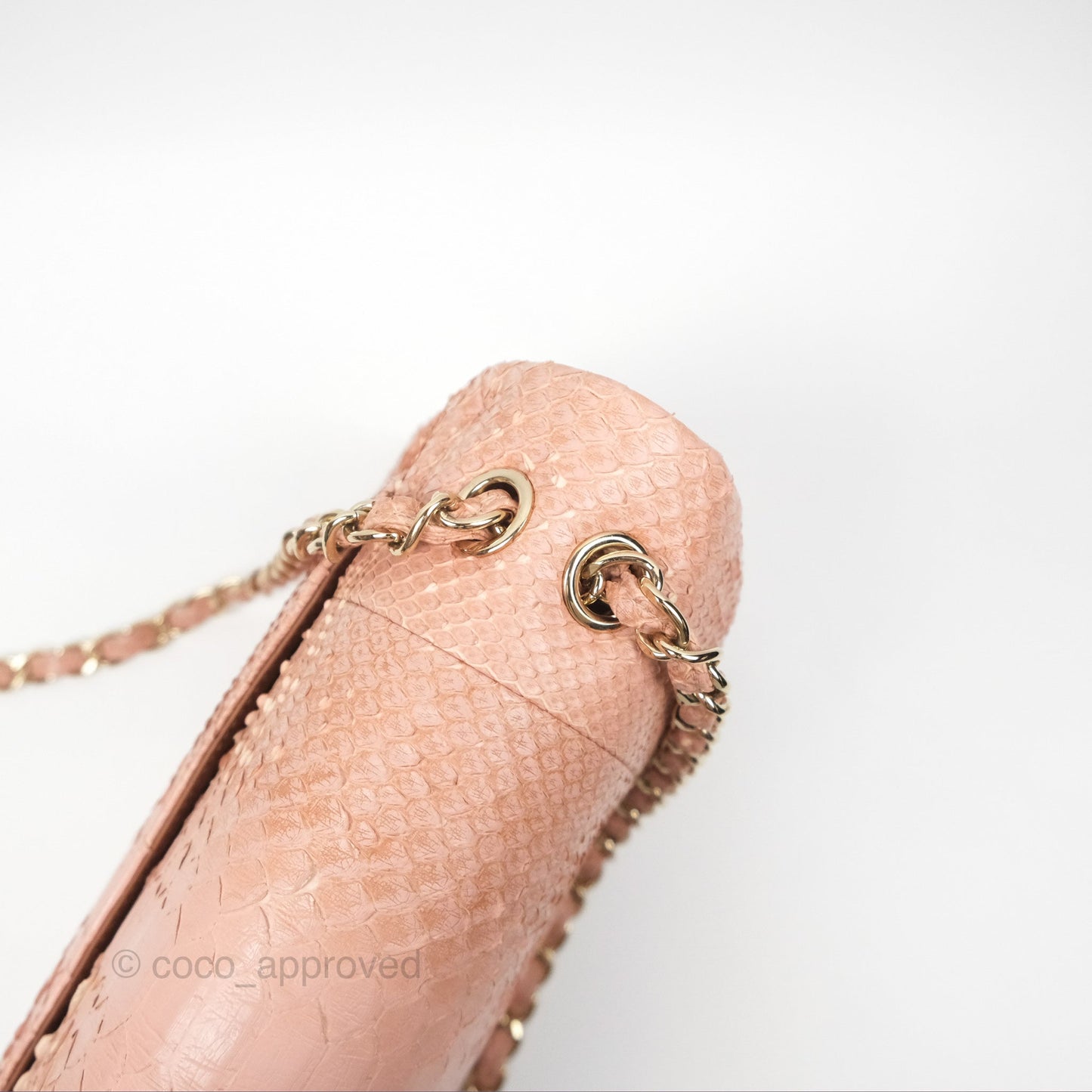 Chanel Jumbo Double Flap Python Pink Gold Hardware