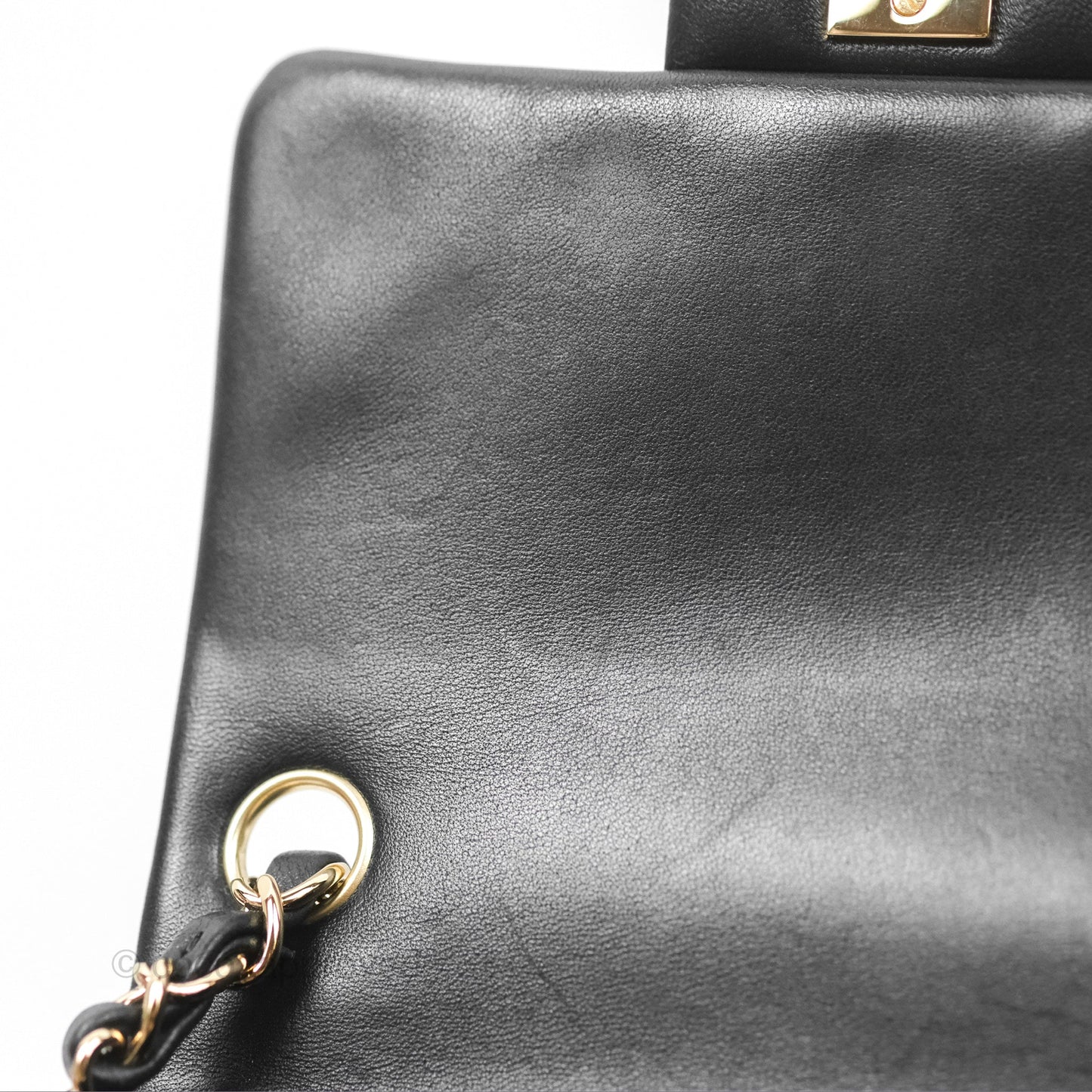Chanel Mini Square Quilted Black Lambskin Gold Hardware