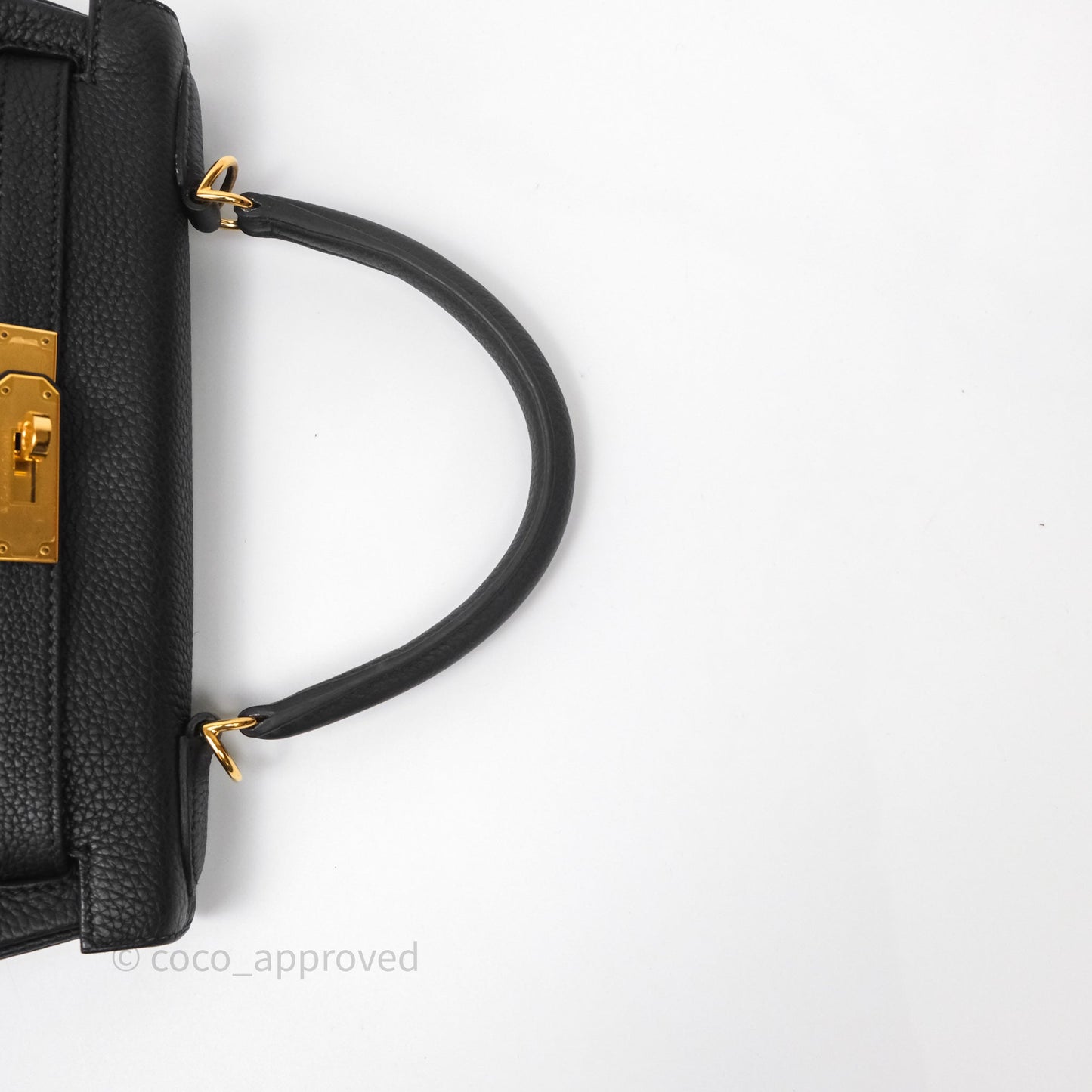 Hermès Kelly 28 Noir 89 Togo Gold Hardware