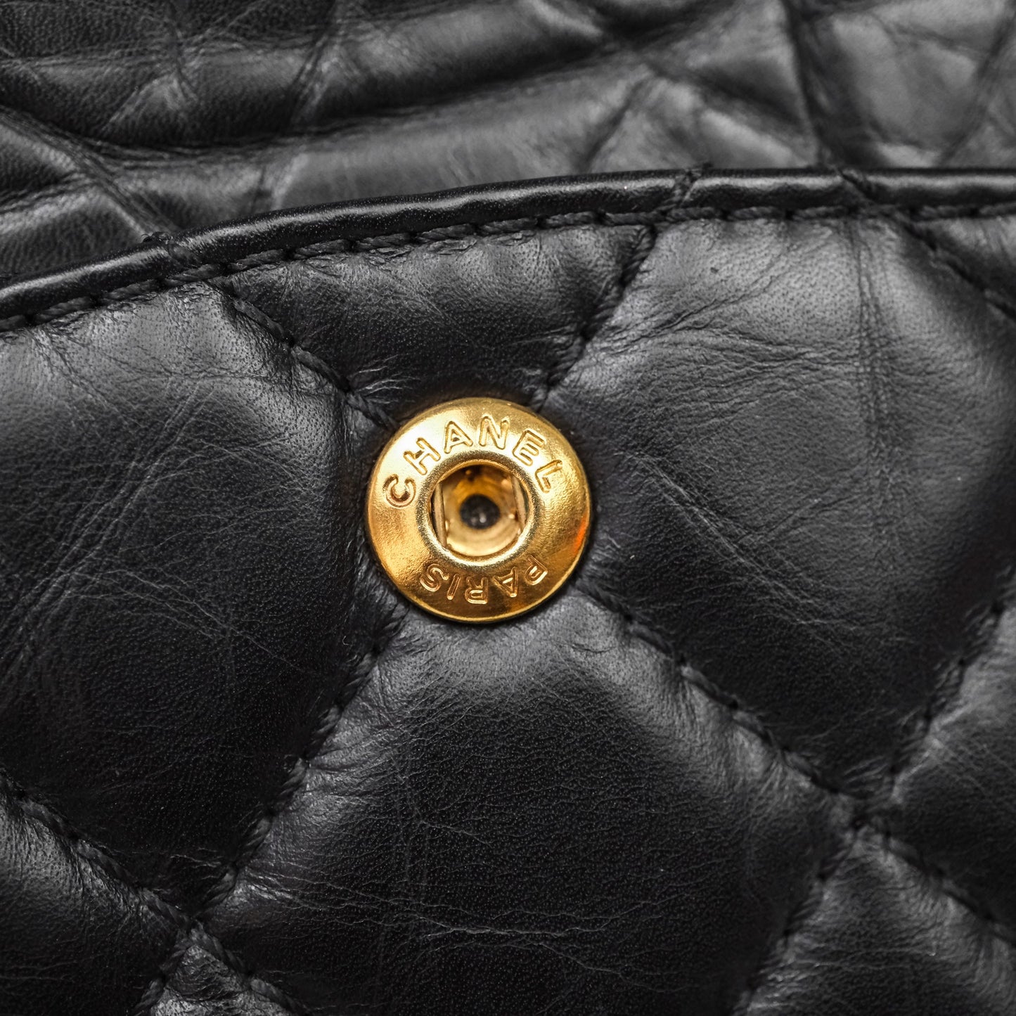 Chanel Quilted 2.55 Reissue 226 Flap Bag Black Aged Calfskin Gold Hardware