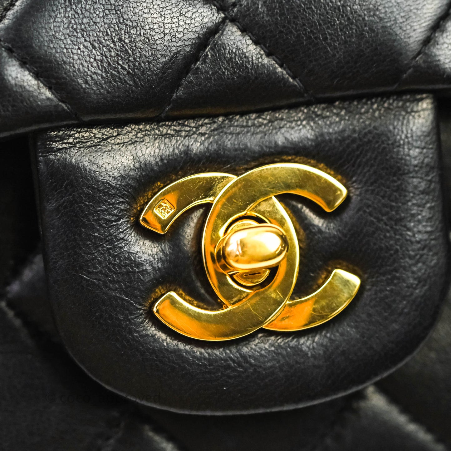 Chanel Classic Vintage Small S/M Flap Black Lambskin 24K Gold Hardware