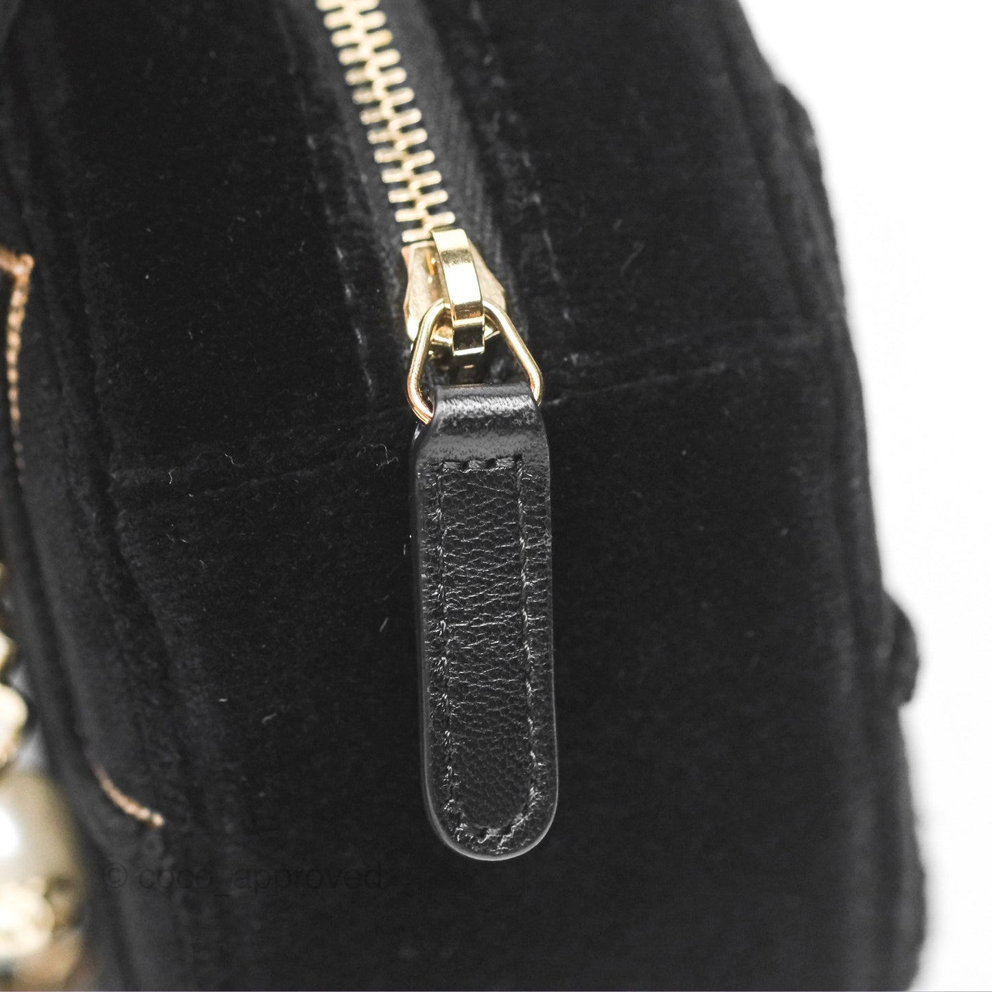 Chanel Quilted Round Clutch With Chain Black Velvet Gold Hardware