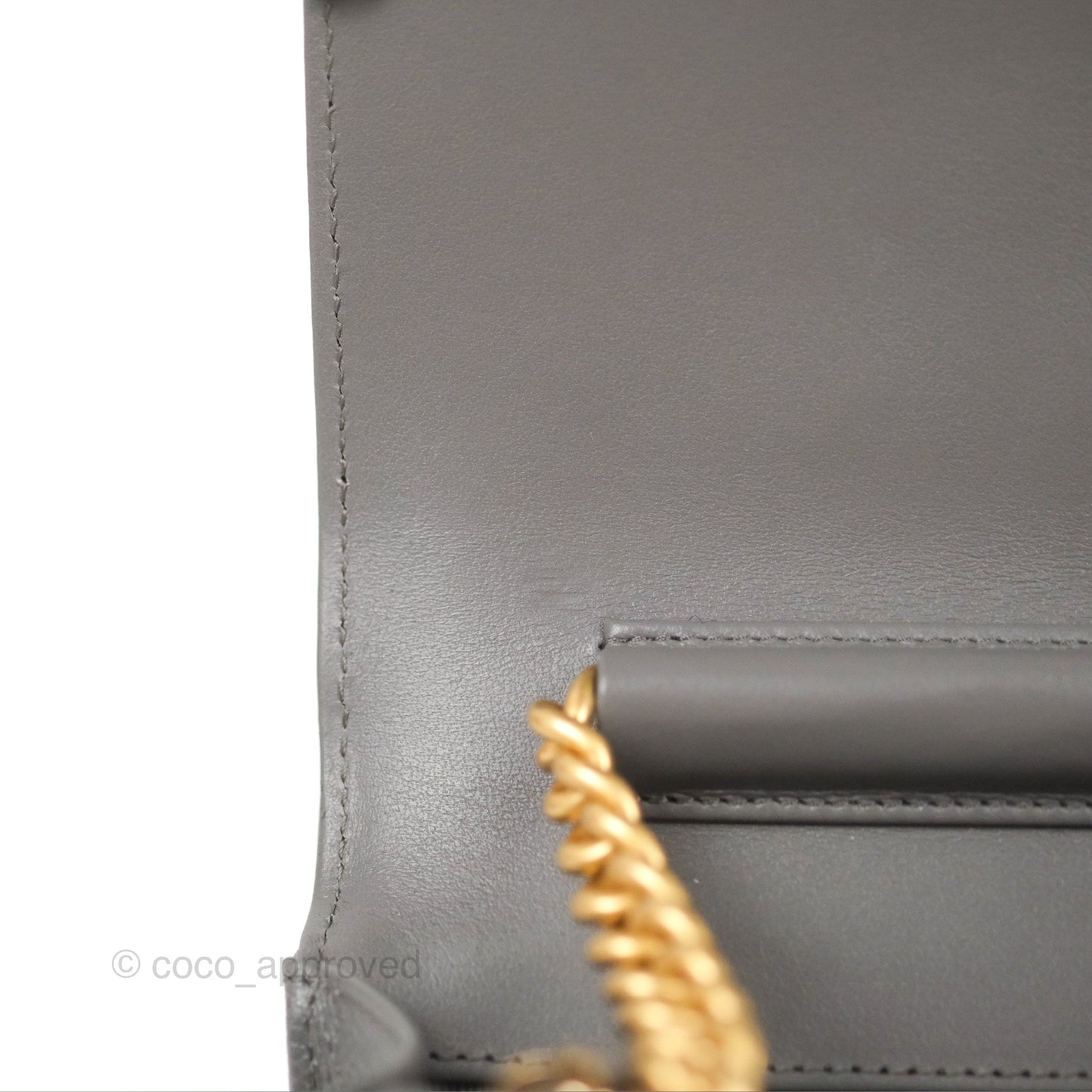 Chanel Quilted Boy Wallet on Chain WOC Dark Grey Caviar Gold Hardware