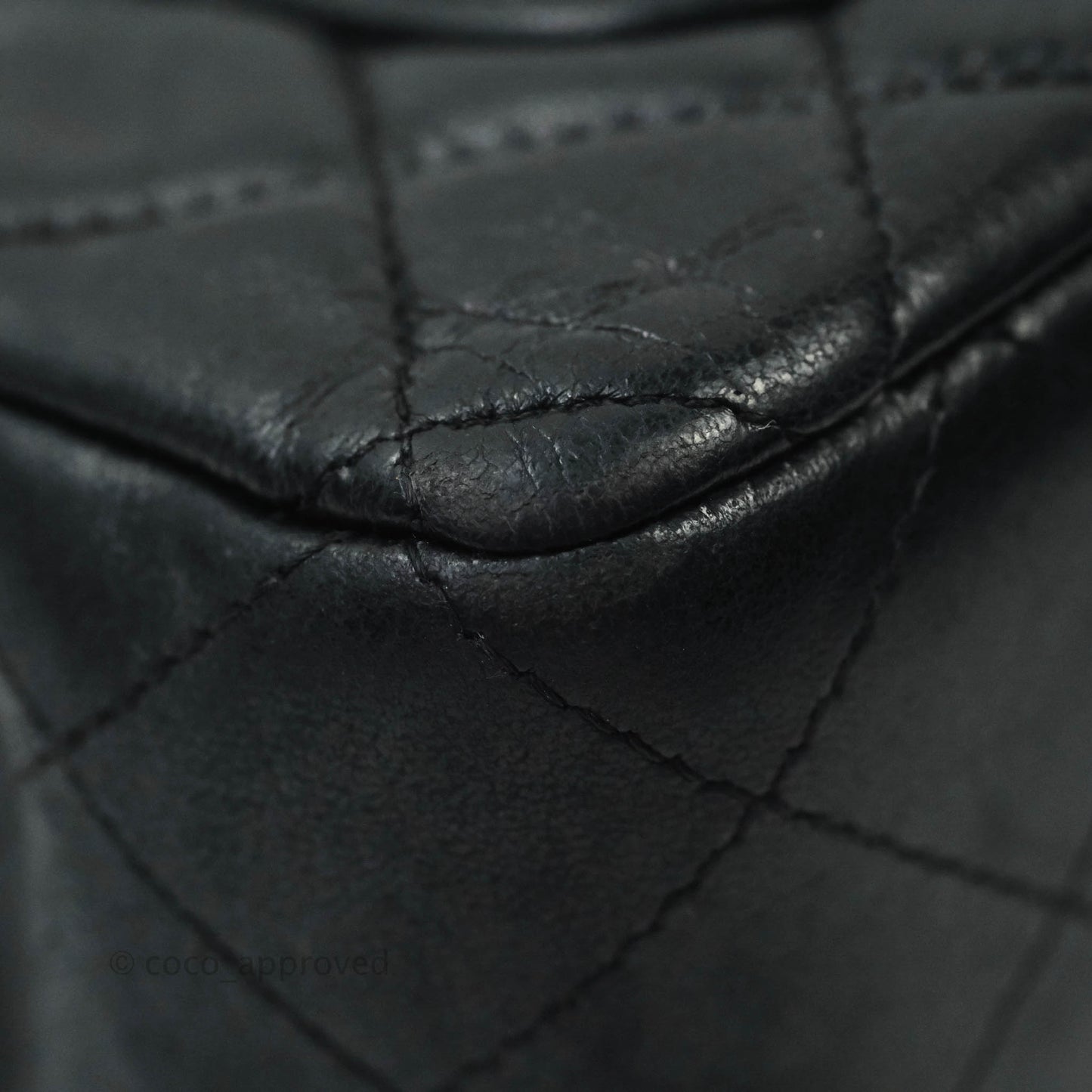 Chanel Classic Quilted Mini Rectangular Flap Black Lambskin Silver Hardware
