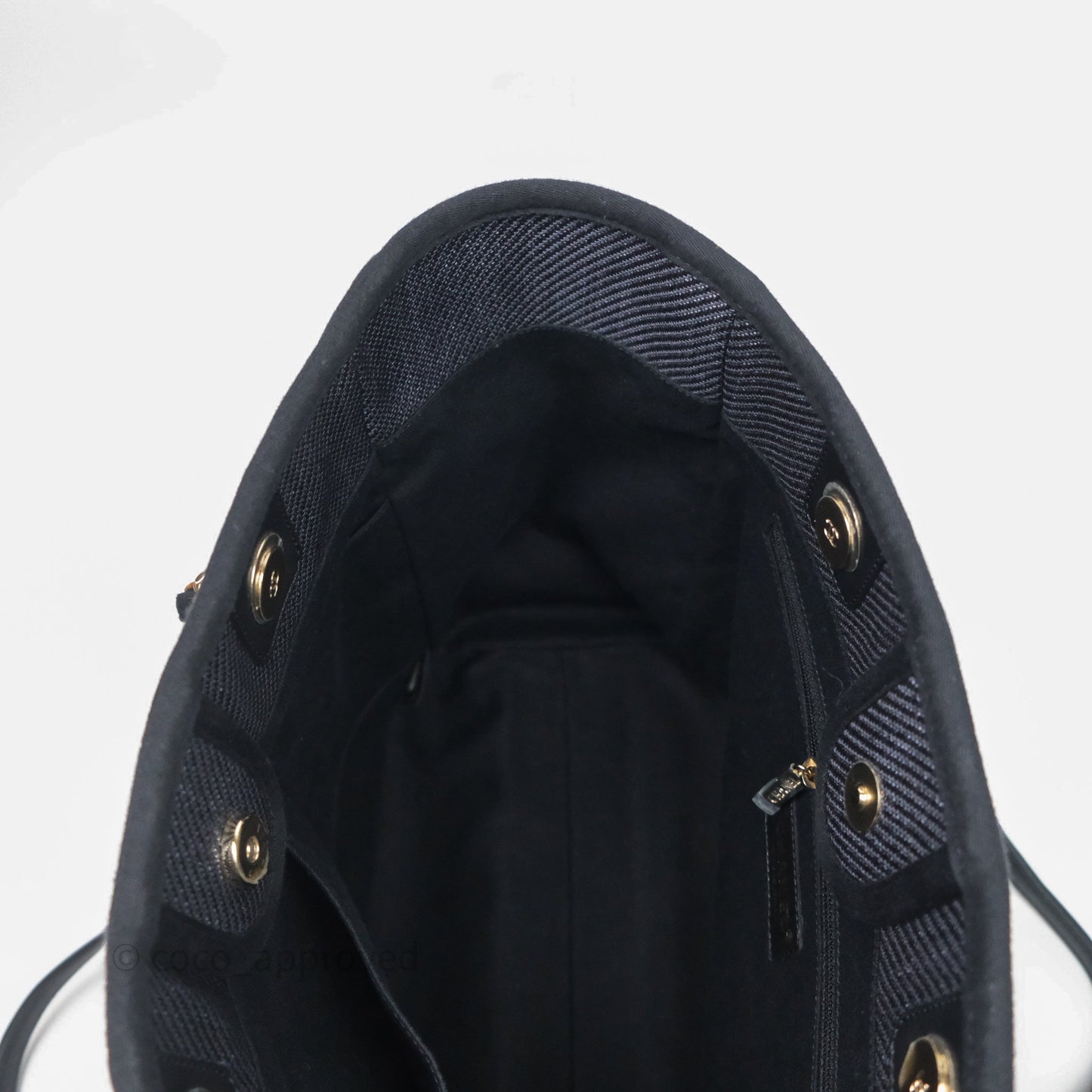 Chanel Medium Deauville Navy Canvas Gold Hardware