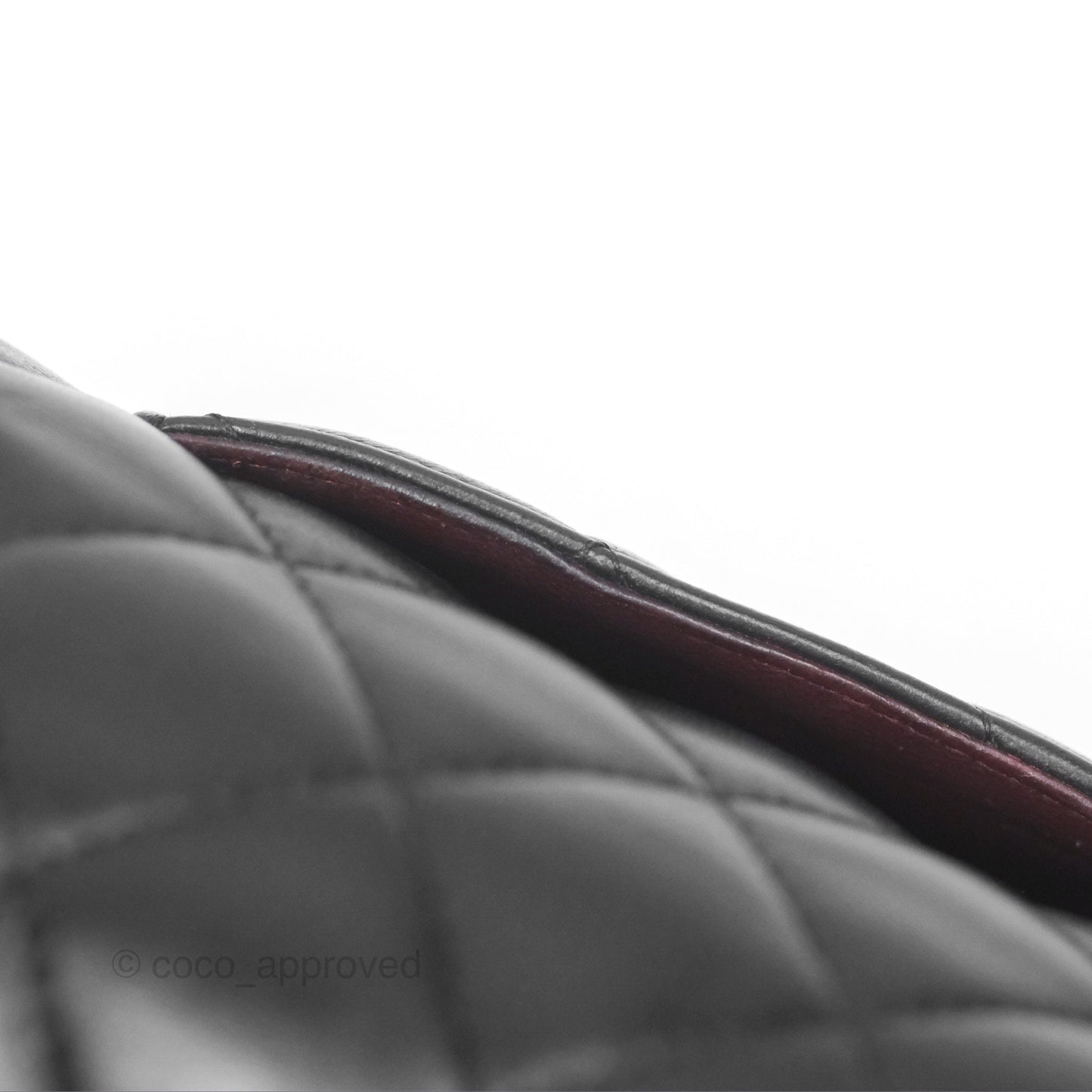 Chanel Classic M/L Medium Flap Quilted Black Lambskin Silver Hardware