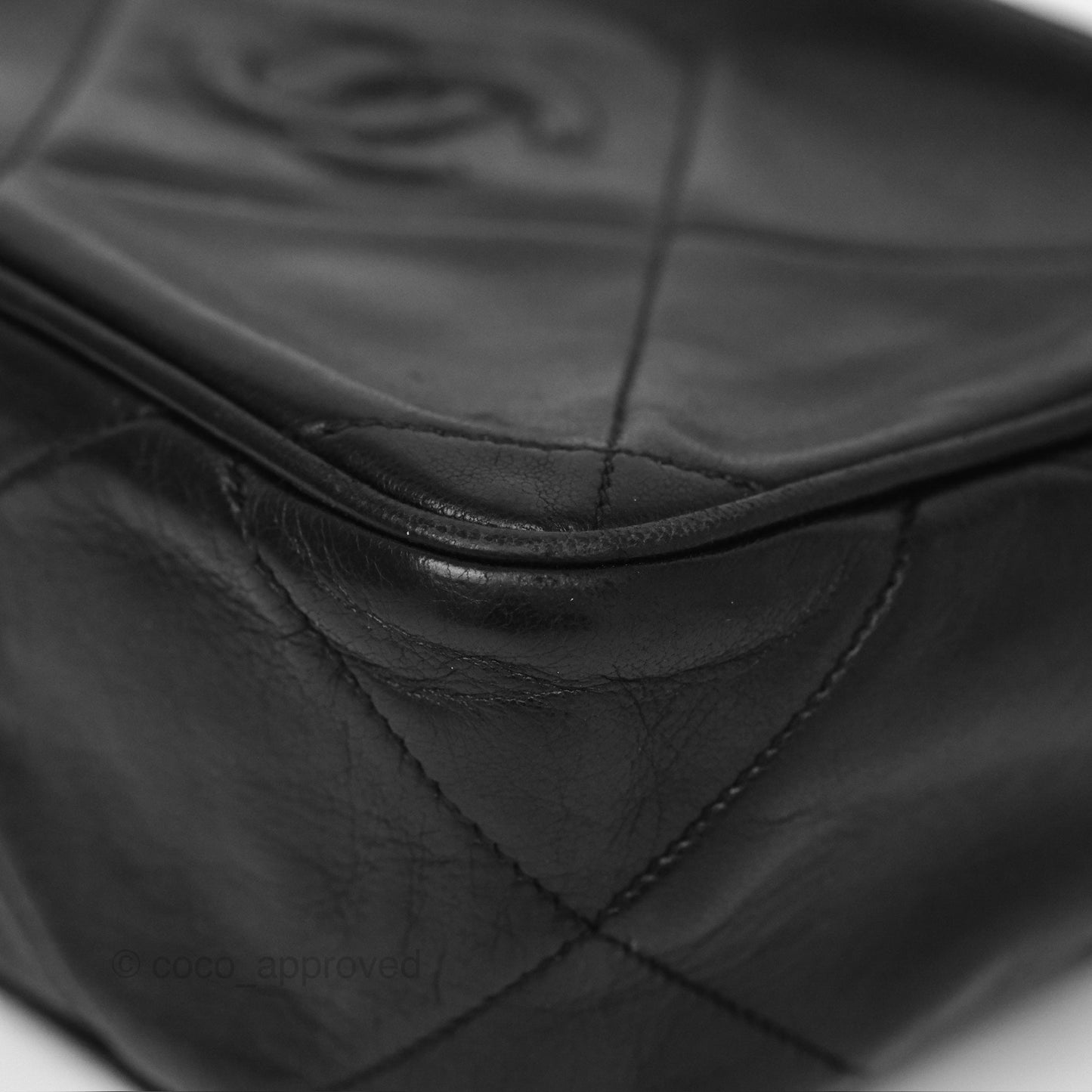 Chanel Vintage Small Camera Bag Black Lambskin Gold Hardware