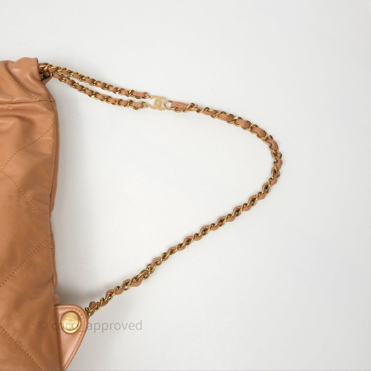 Chanel 22 Small Backpack Camel Shiny Calfskin Gold Hardware