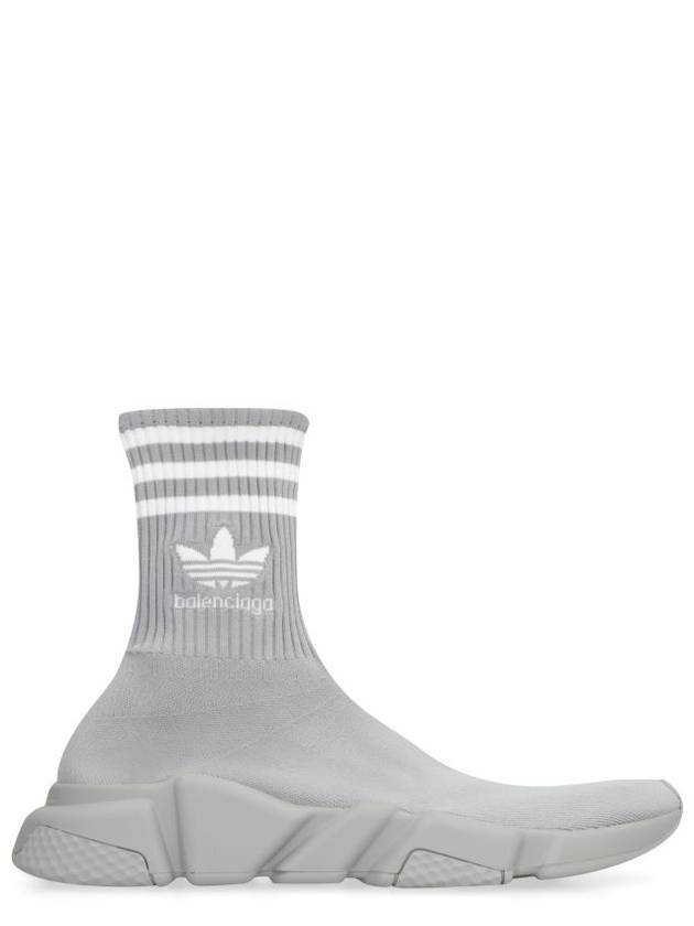 Luxury Balenciaga Embroidered Logo Sock High Top Sneakers Grey