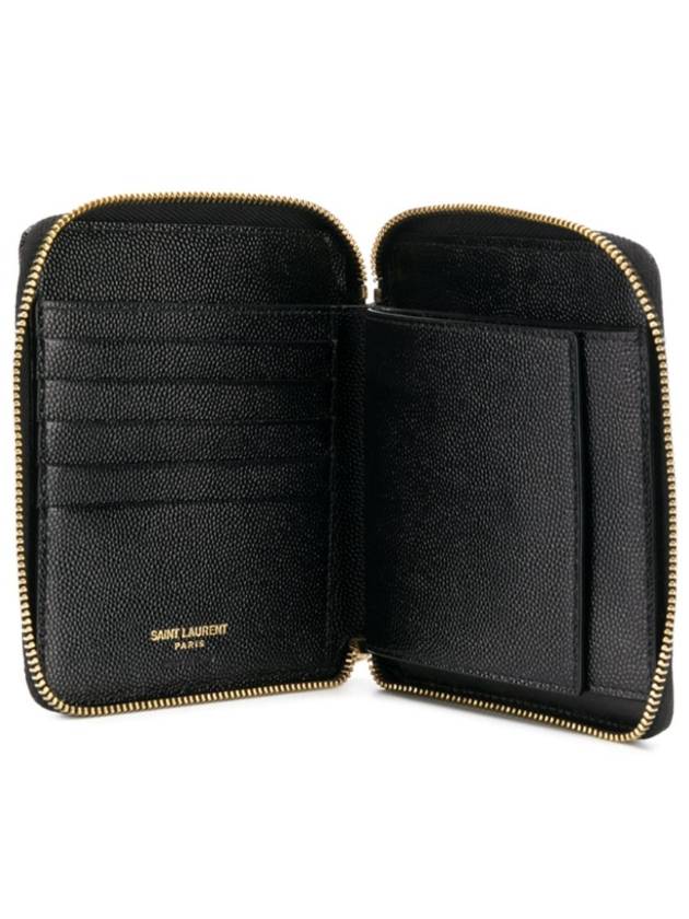 Luxury Saint Laurent Monogram Compact Zipper Halfwallet Black