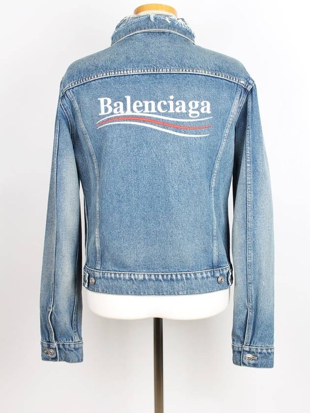 Luxury Balenciaga Wave logo denim jacket 46