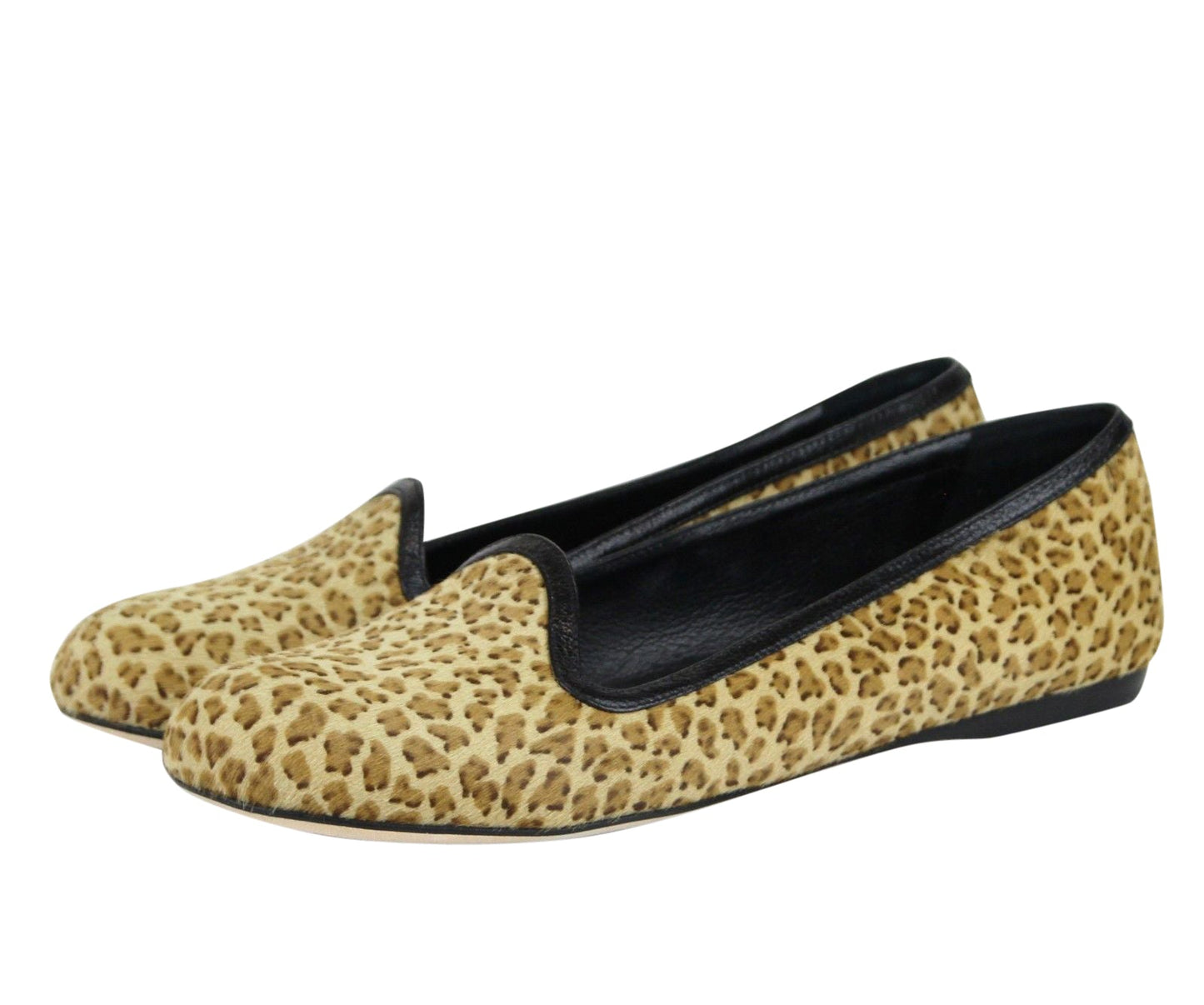 Luxury Bottega Veneta Women's Leather / Pony Hair Cheetah Print Flats