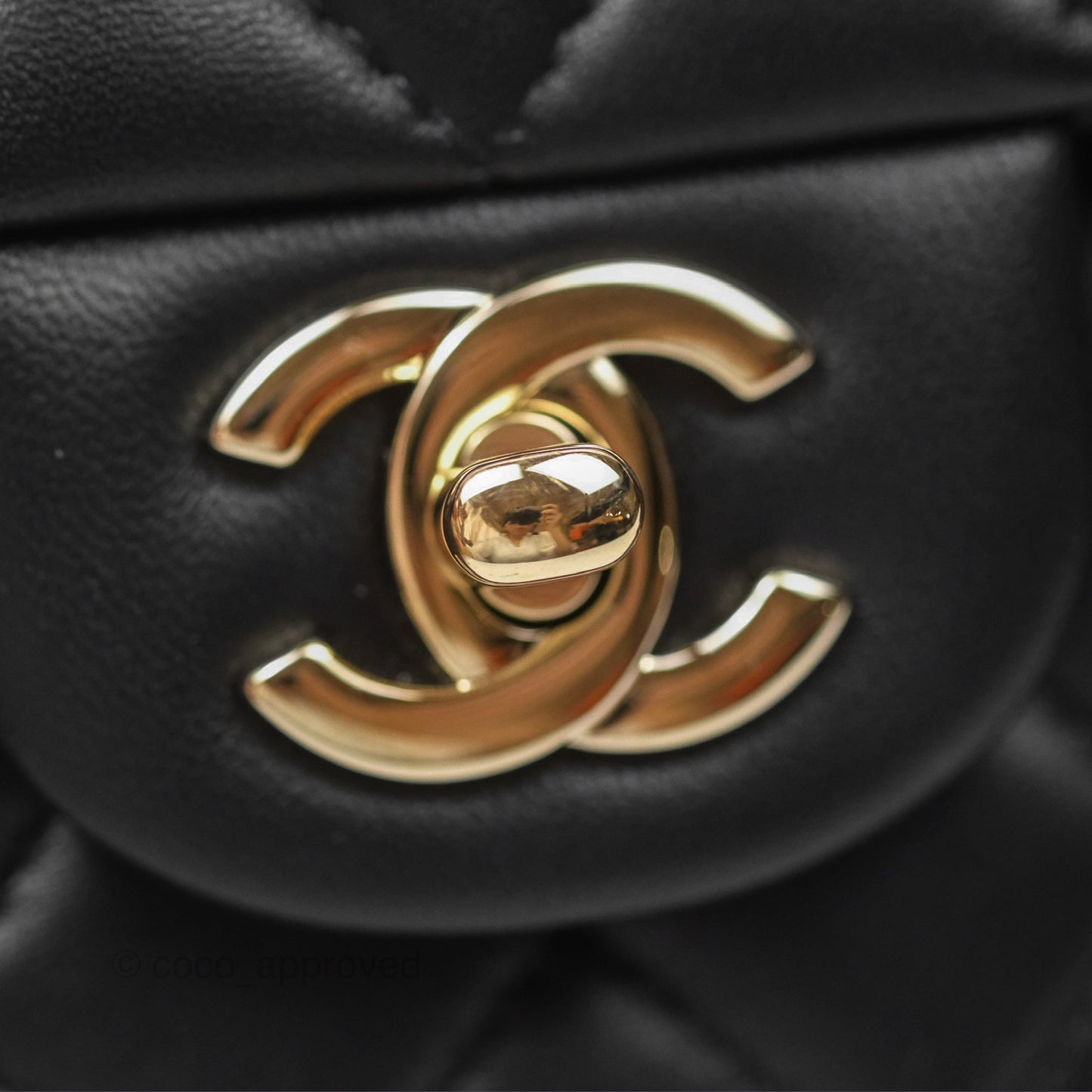 Chanel Top Handle Mini Rectangular Flap Bag Black Lambskin Gold Hardware