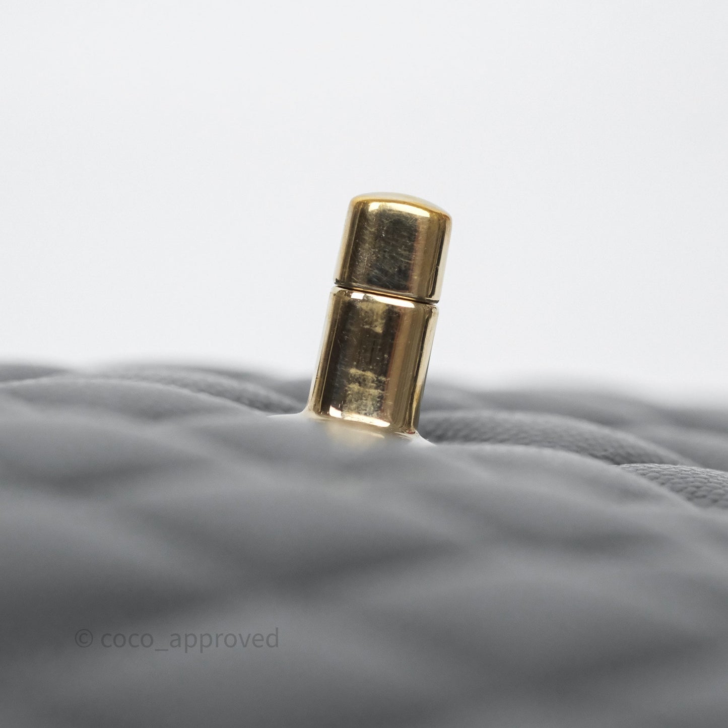 Chanel Small Classic Flap Quilted Dark Grey Caviar Gold Hardware