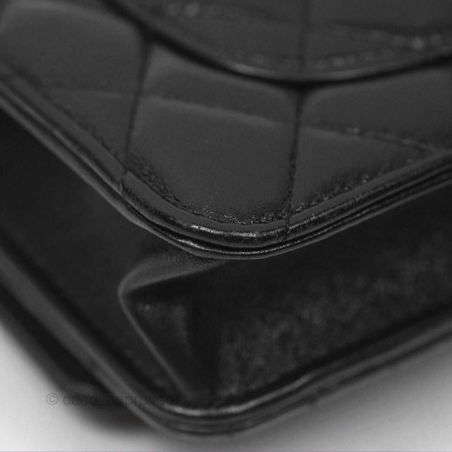 Chanel Quilted Dynasty Wallet on Chain WOC Black Shiny Lambskin Gold Hardware