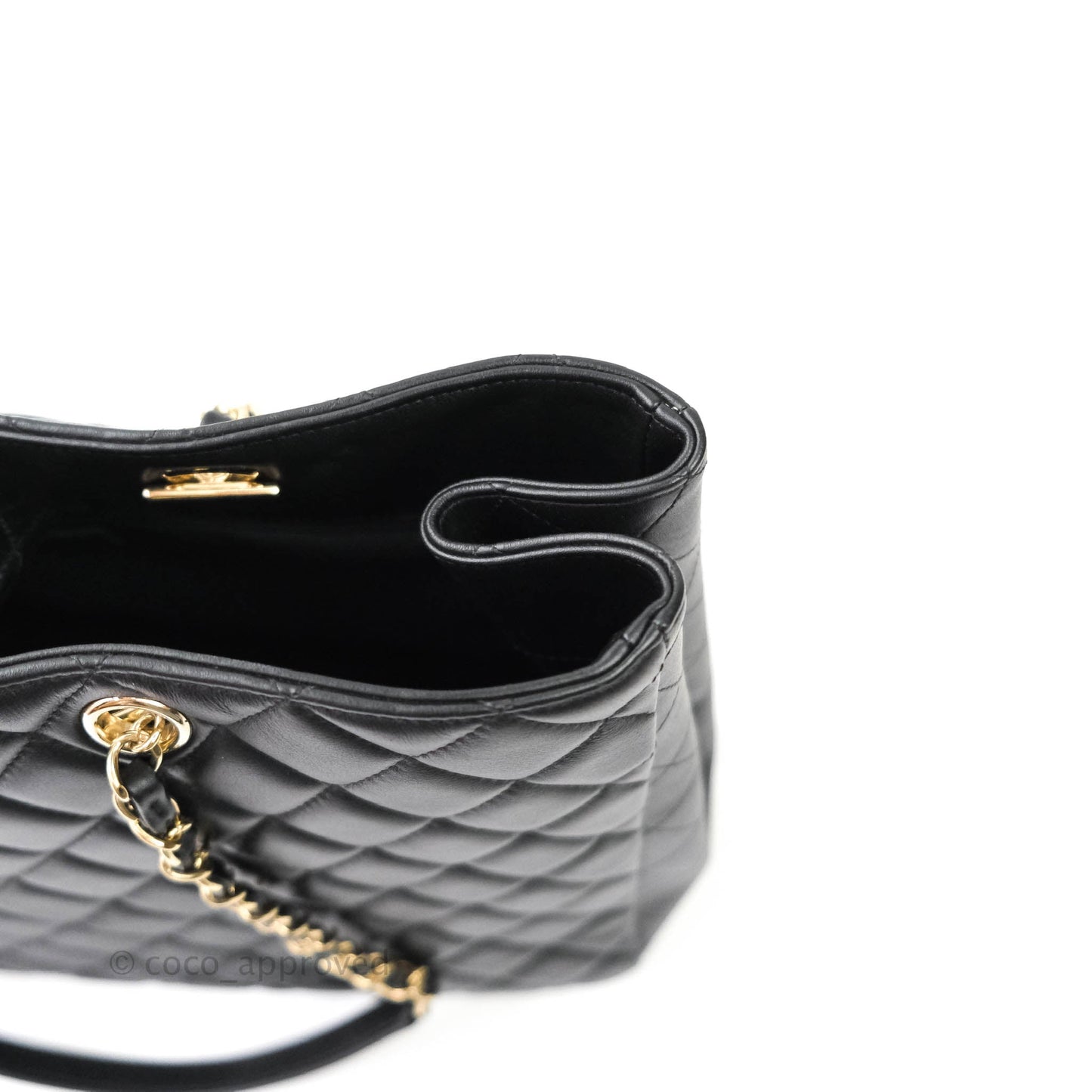 Chanel Quilted Timeless Tote Black Calfskin Gold Hardware