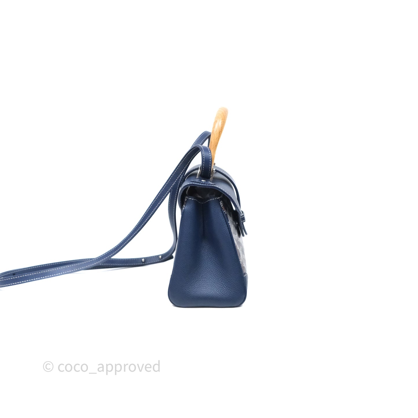 Goyard Saïgon Mini Bag Chevroches Calfskin Navy Silver Hardware