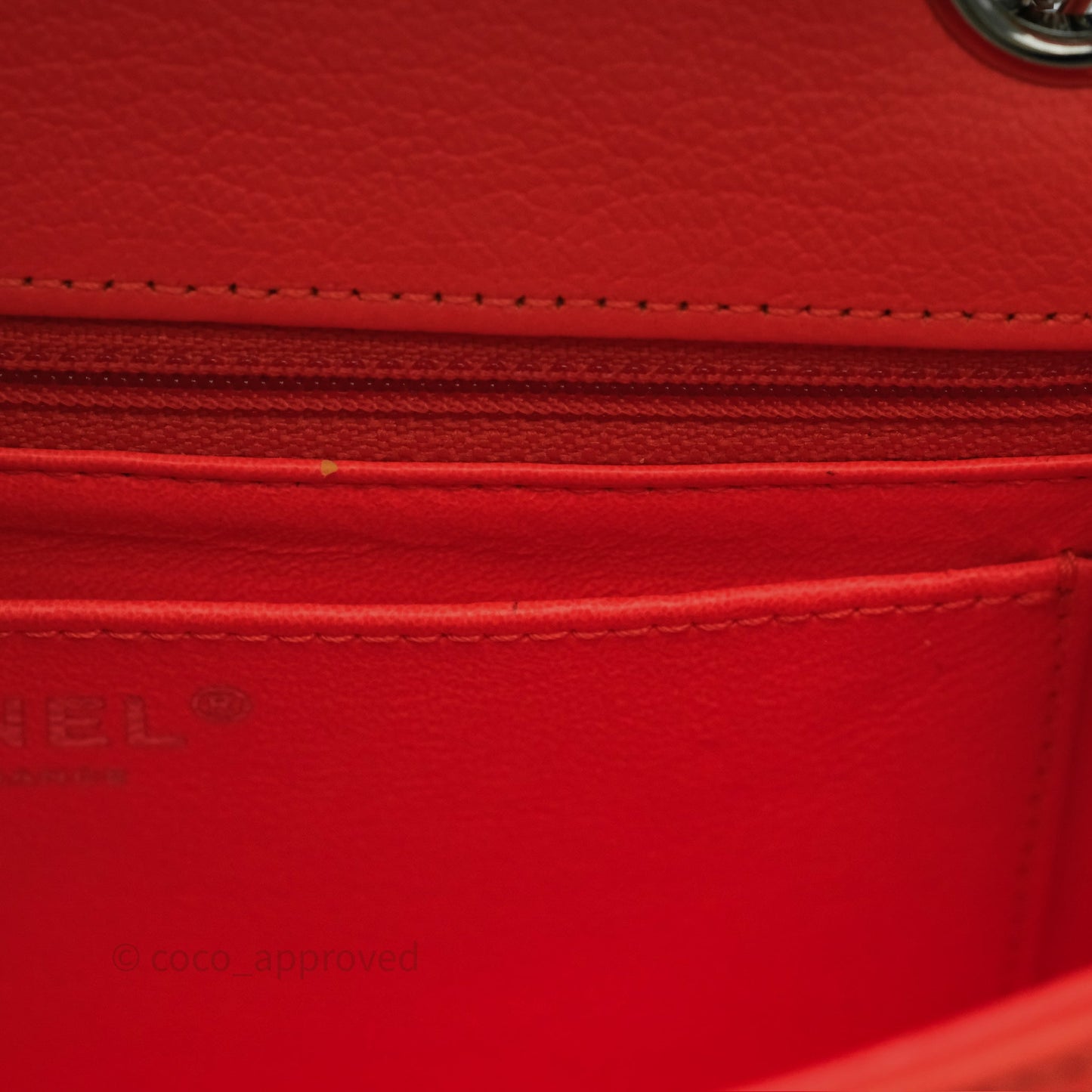 Chanel Mini Reissue 224 Tangerine Orange Goatskin Silver Hardware