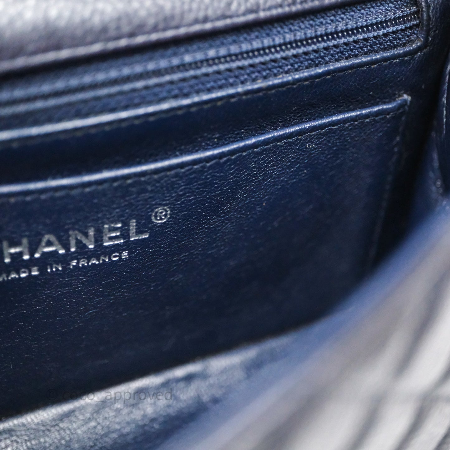 Chanel Mini Rectangular Quilted Dark Navy Caviar Silver Hardware