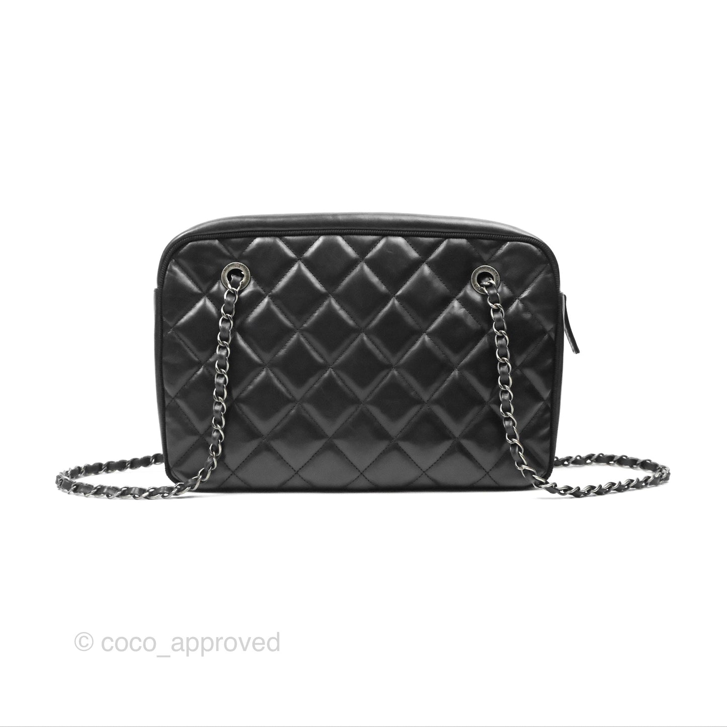 Chanel Large Ballerine Camera Case Black Calfskin Ruthenium Hardware