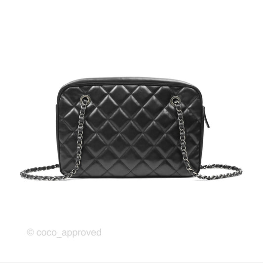 Chanel Large Ballerine Camera Case Black Calfskin Ruthenium Hardware
