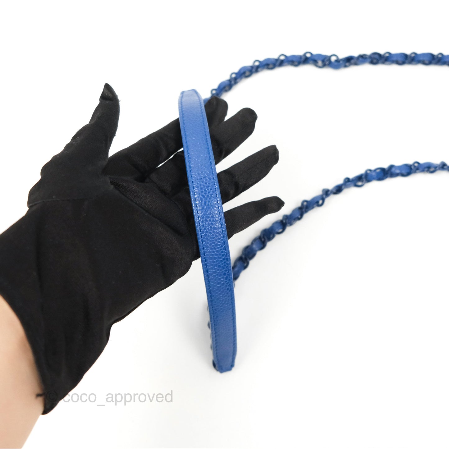 Chanel Quilted Mini Square Flap Bag Dark Blue Caviar Incognito