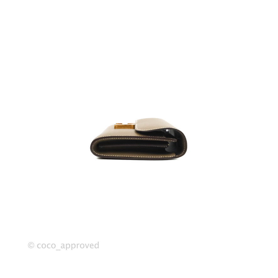 Hermès Constance Long To Go Wallet Etoupe Epsom Gold Hardware