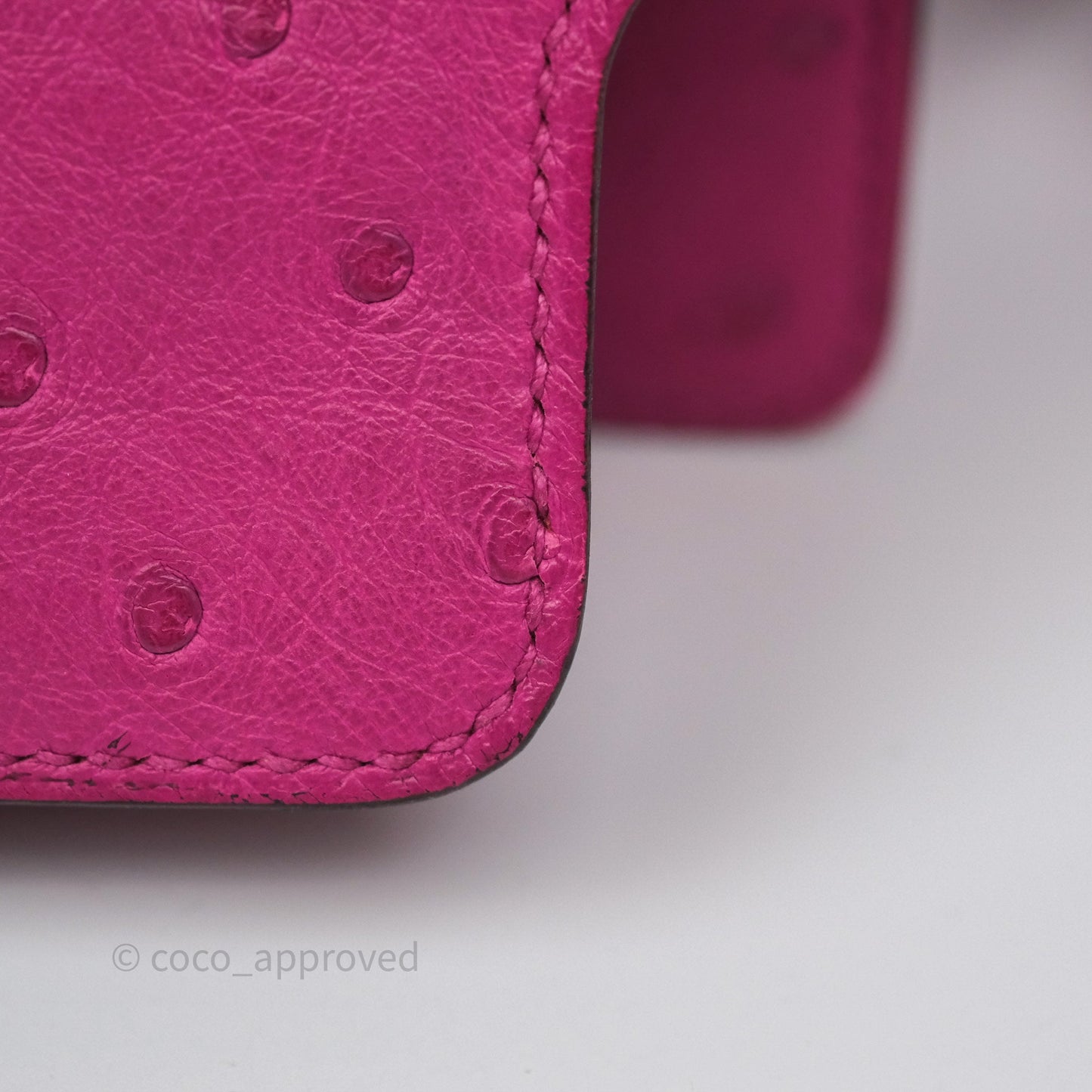 Hermès Roulis Mini 18 Rose Pourpre L3 Autruche Palladium Hardware