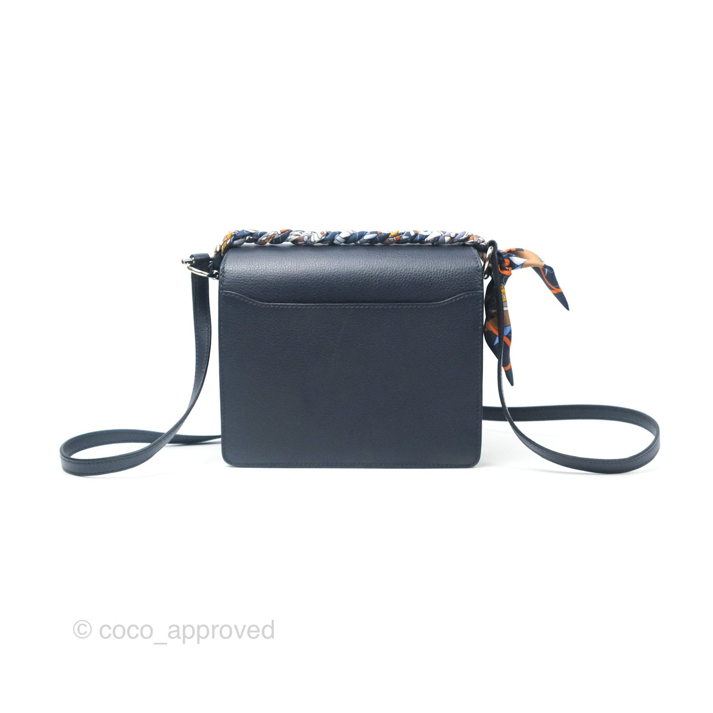 Hermès Roulis Mini 18 Blue Nuit Evercolor Palladium Hardware