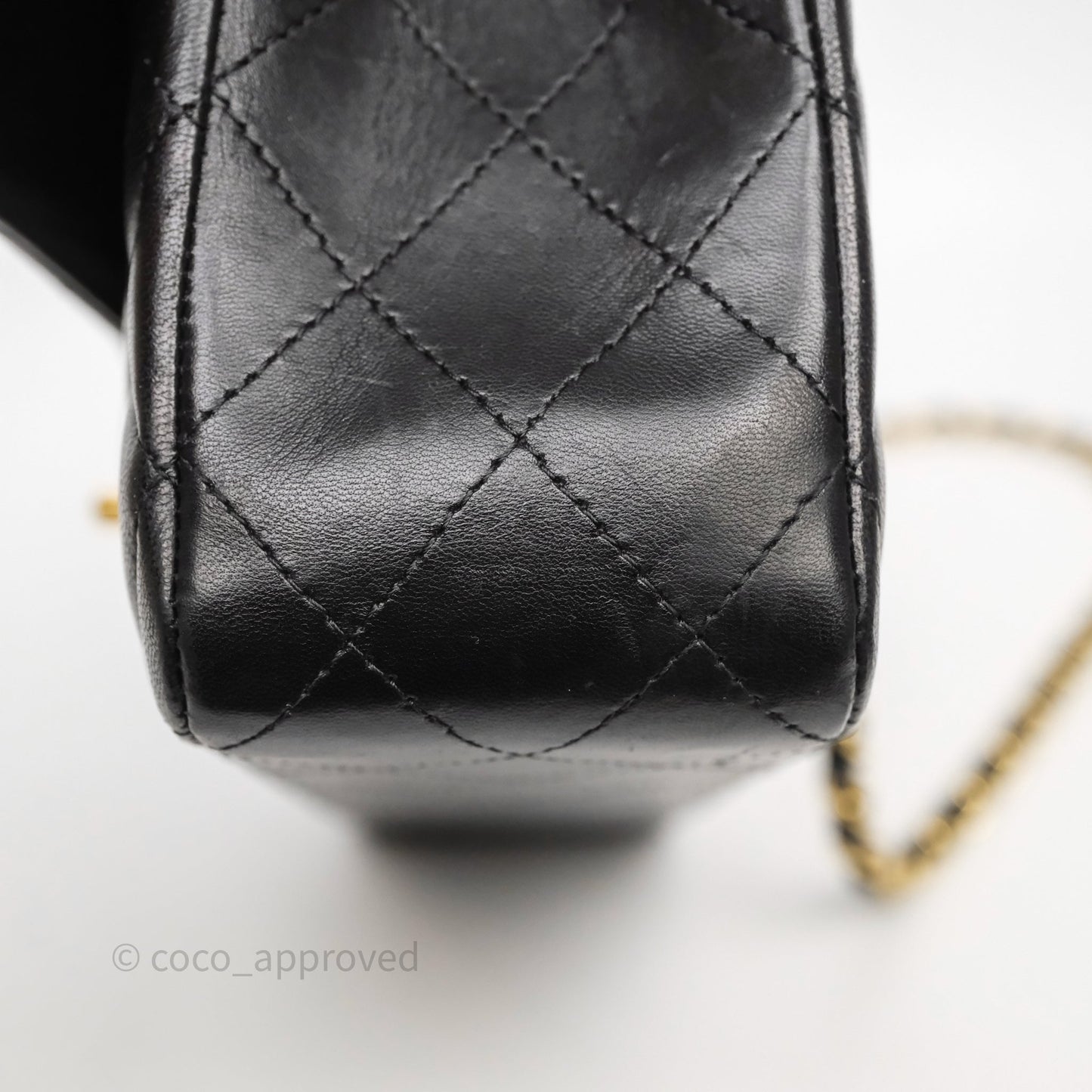 Chanel Classic M/L Medium Flap Quilted Black Lambskin Gold Hardware