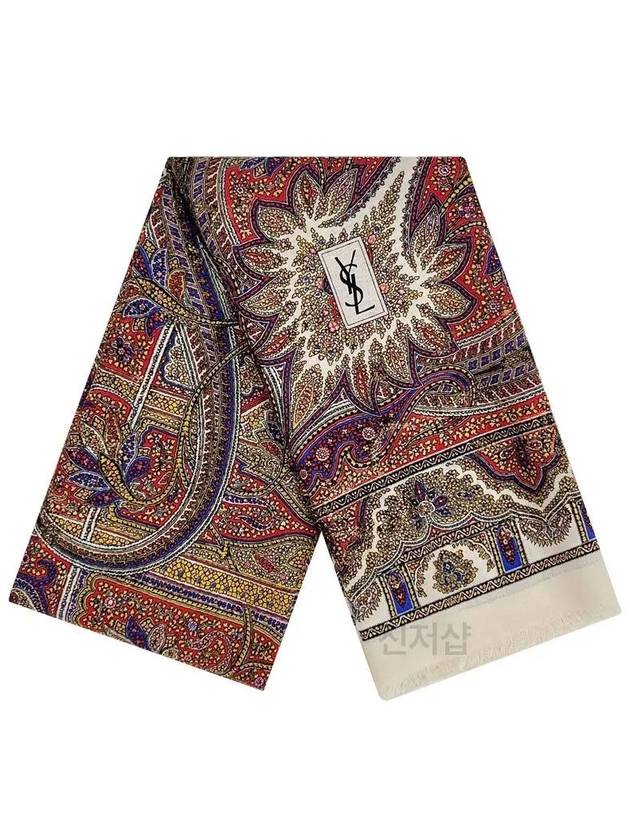 Luxury Saint Laurent Paisley Print Scarf