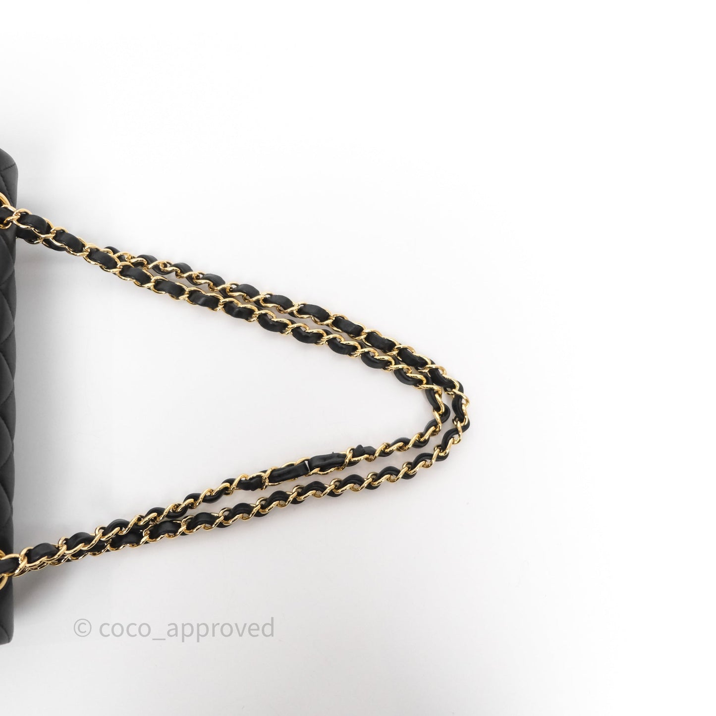 Chanel Classic M/L Medium Flap Quilted Black Lambskin Gold Hardware