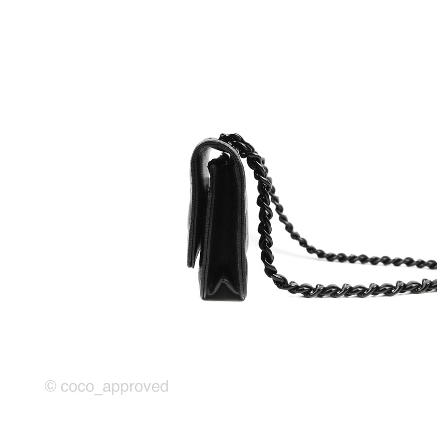 Chanel Quilted So Black Wallet on Chain WOC Caviar Incognito Hardware