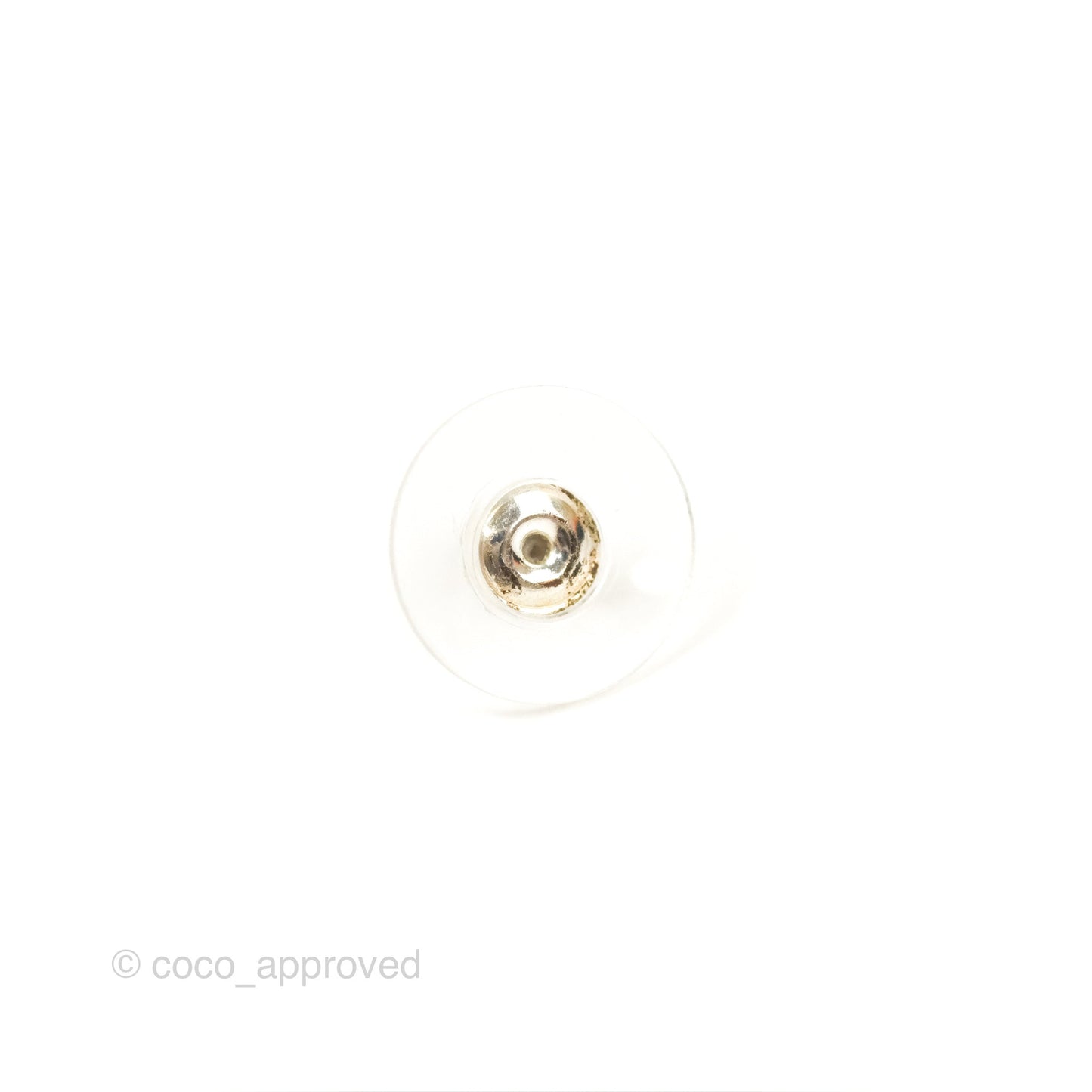 Chanel Crystal CC Earrings Silver Tone 23K
