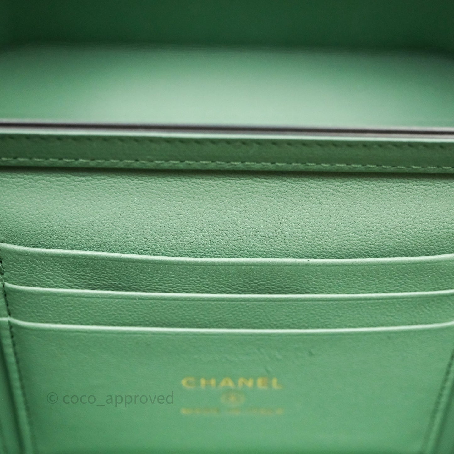Chanel Vanity Rectangular Top Handle Pink Mint Green Lambskin Gold Hardware