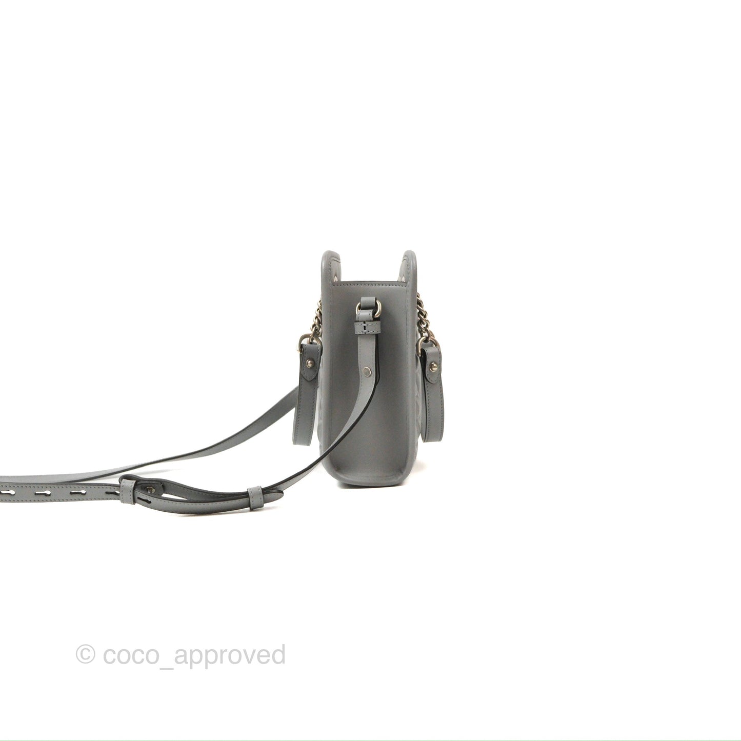 Gucci Mini GG Marmont Vertical Tote Bag Grey Silver Hardware