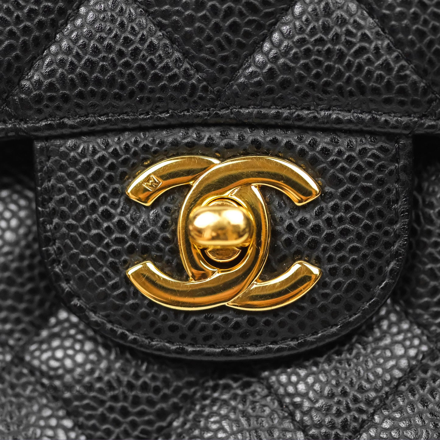 Chanel Small Quilted Classic Flap Black Caviar 24K Gold Hardware