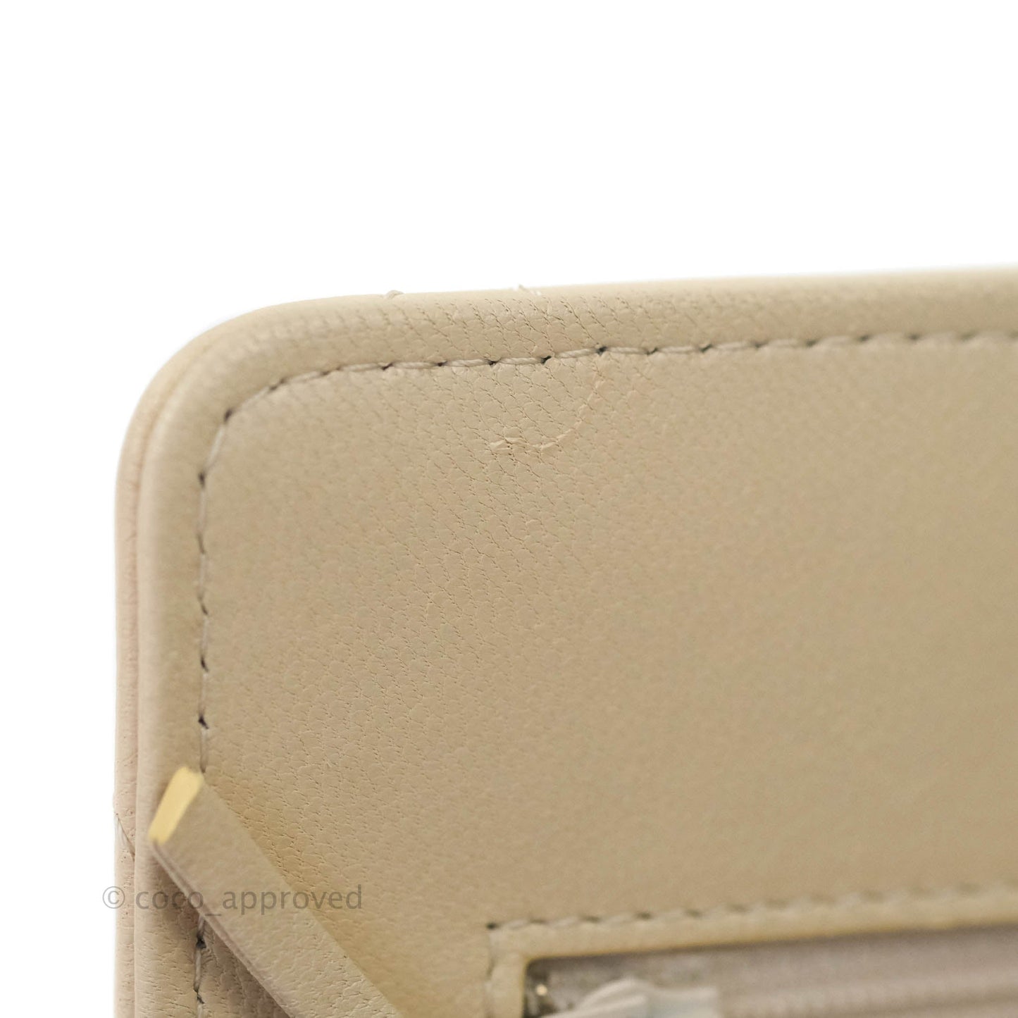 Chanel 19 Quilted Wallet on Chain WOC Beige Goatskin Mixed Hardware